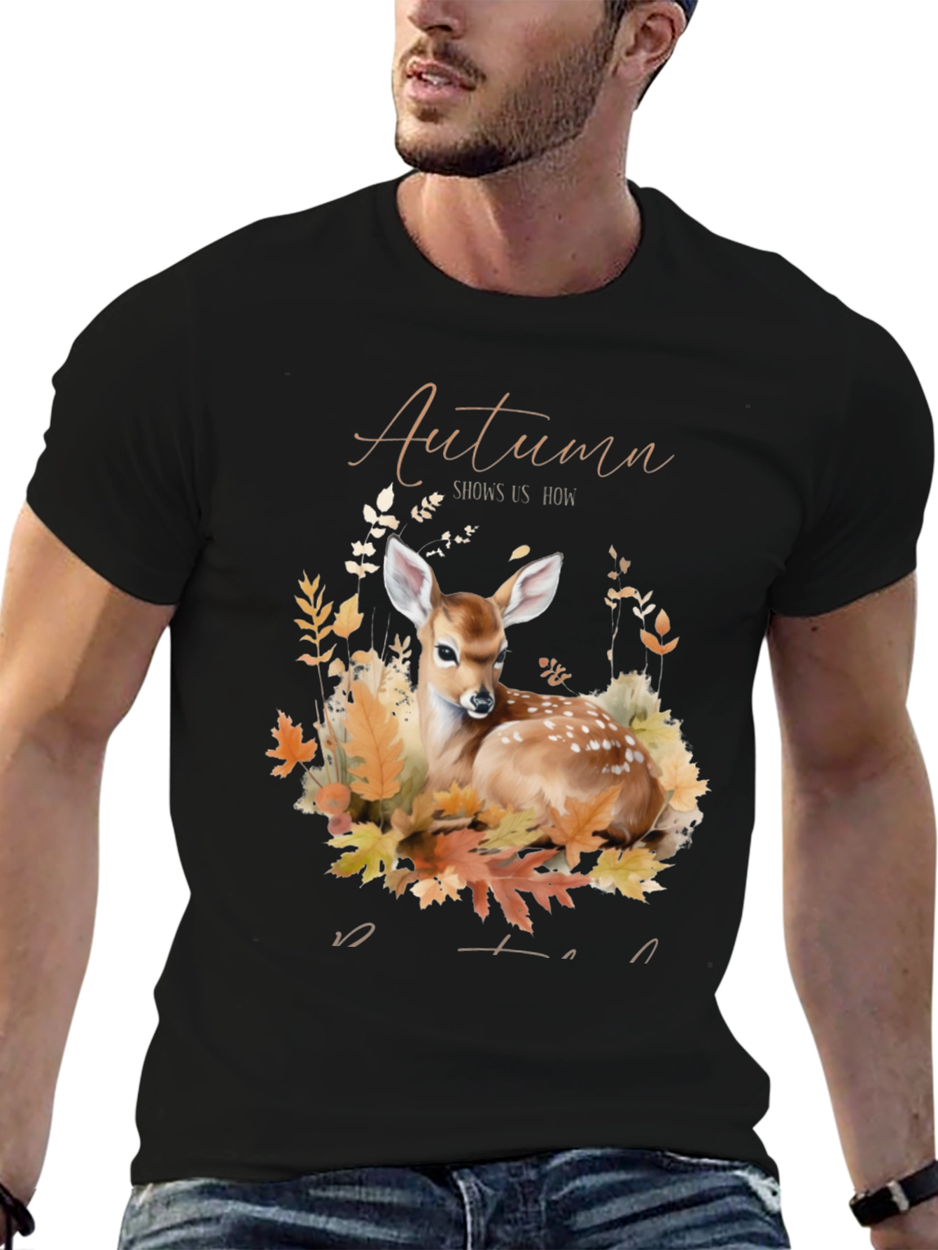 Autumn Deer Graphic T-Shirt