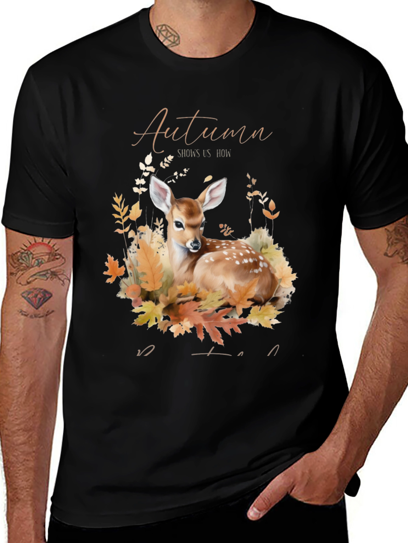 Autumn Deer Graphic T-Shirt