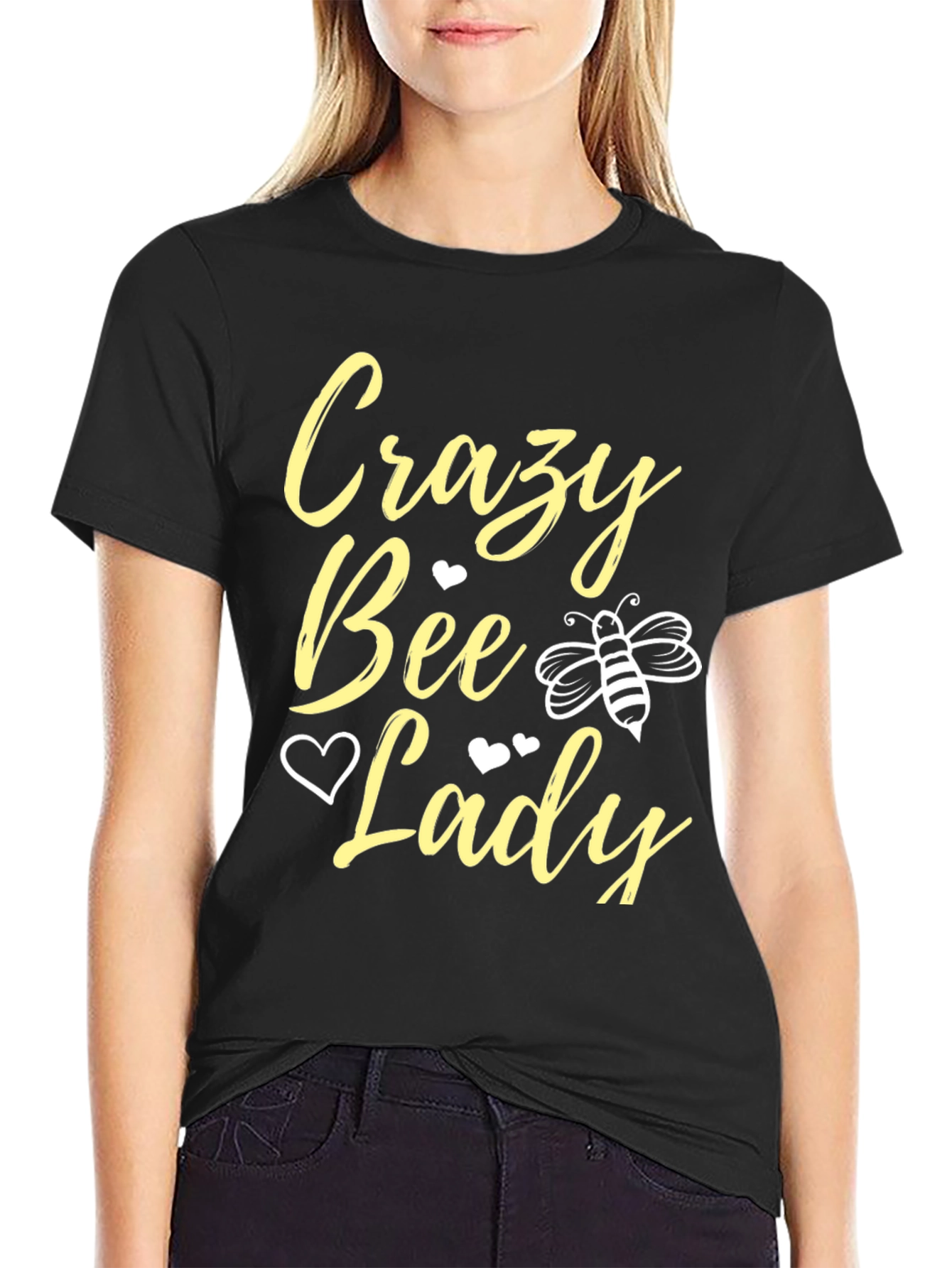 Crazy Bee Lady T-Shirt - Black