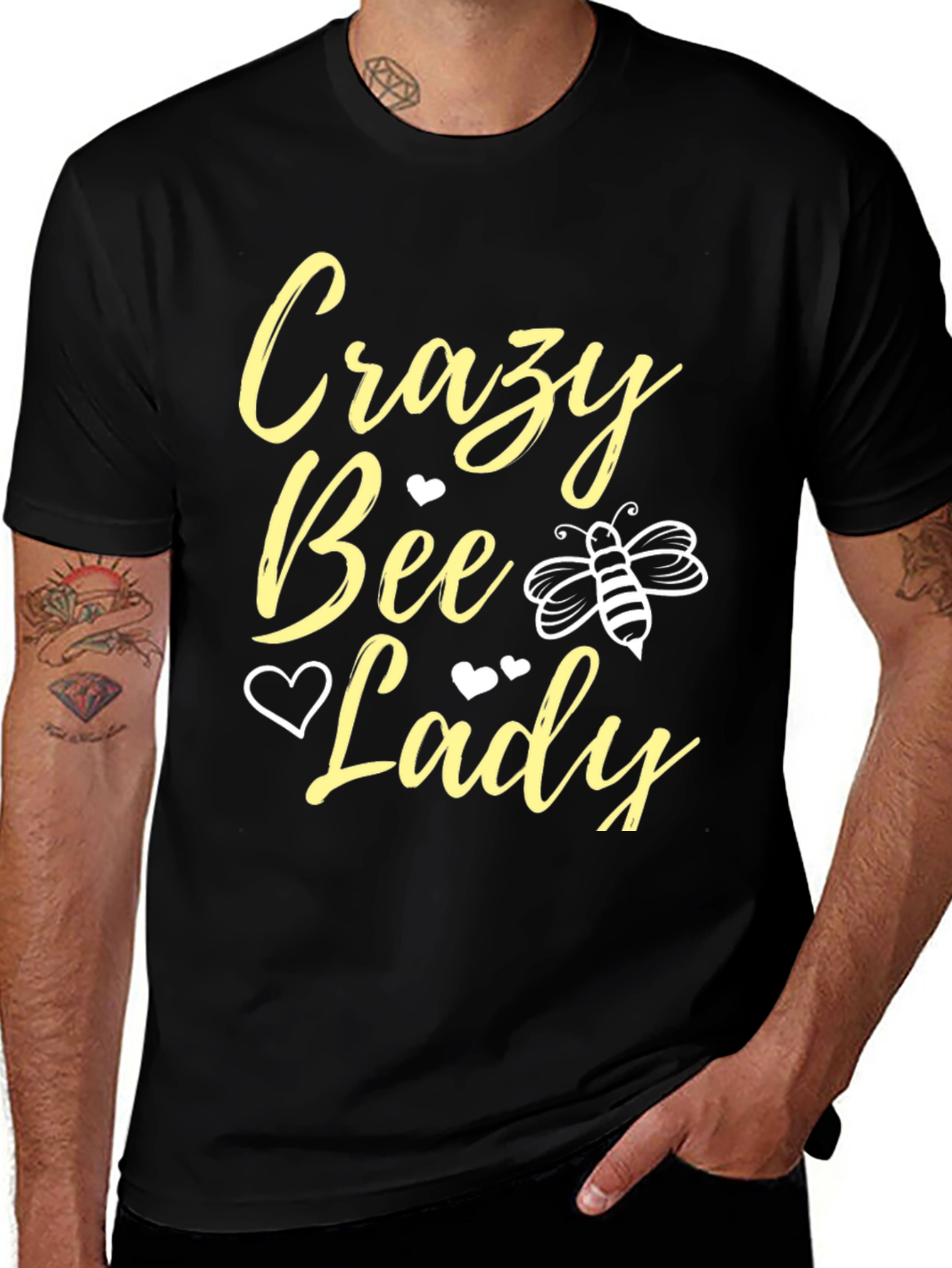 Crazy Bee Lady T-Shirt - Black