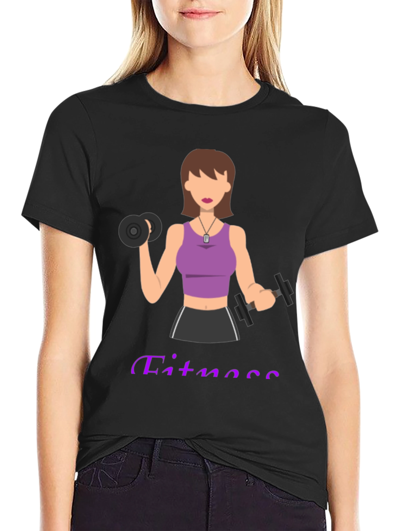 Fitness Woman Graphic T-Shirt - Workout Motivation Tee