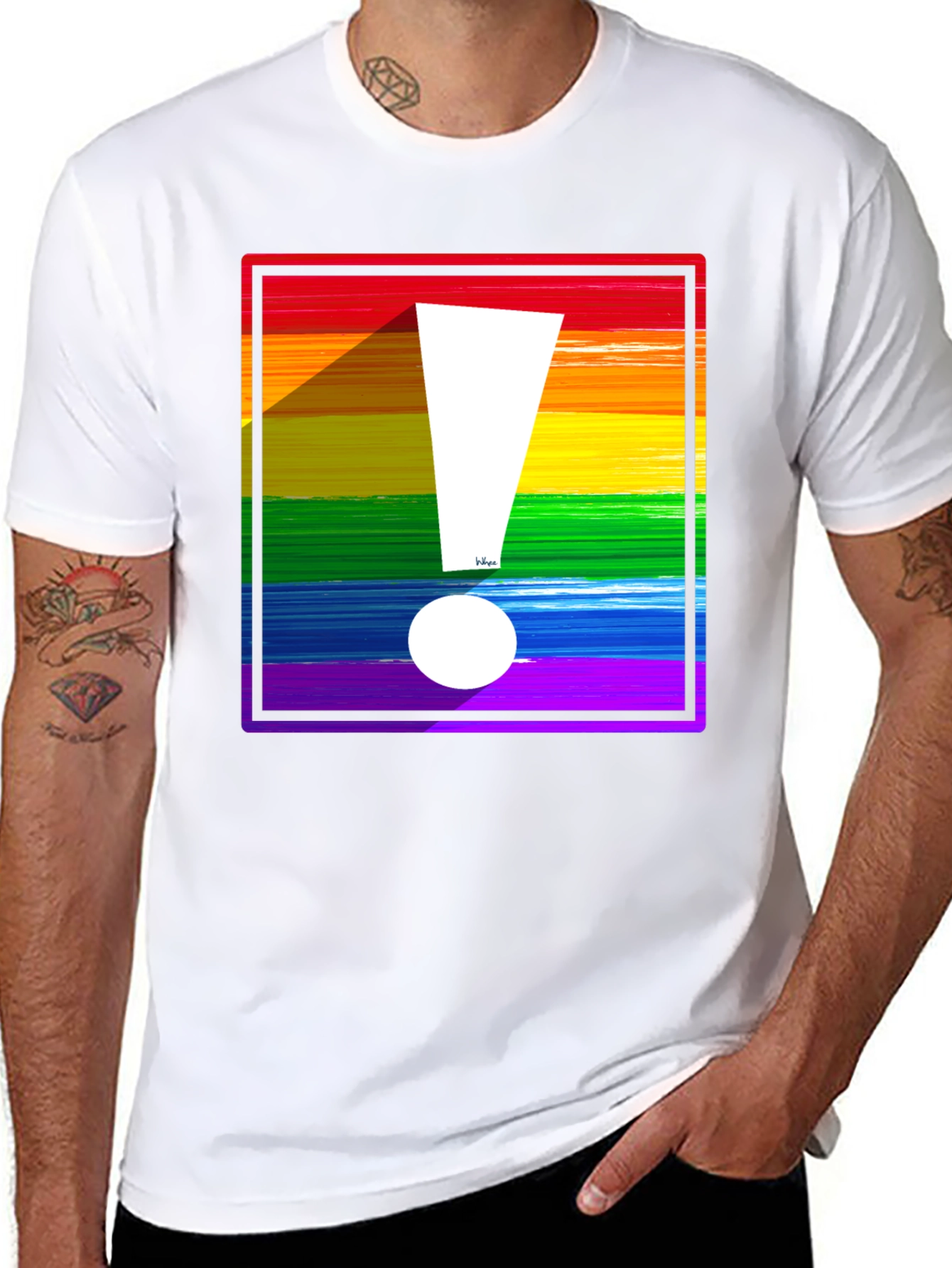 Rainbow Exclamation Tee - Bold Pride Statement