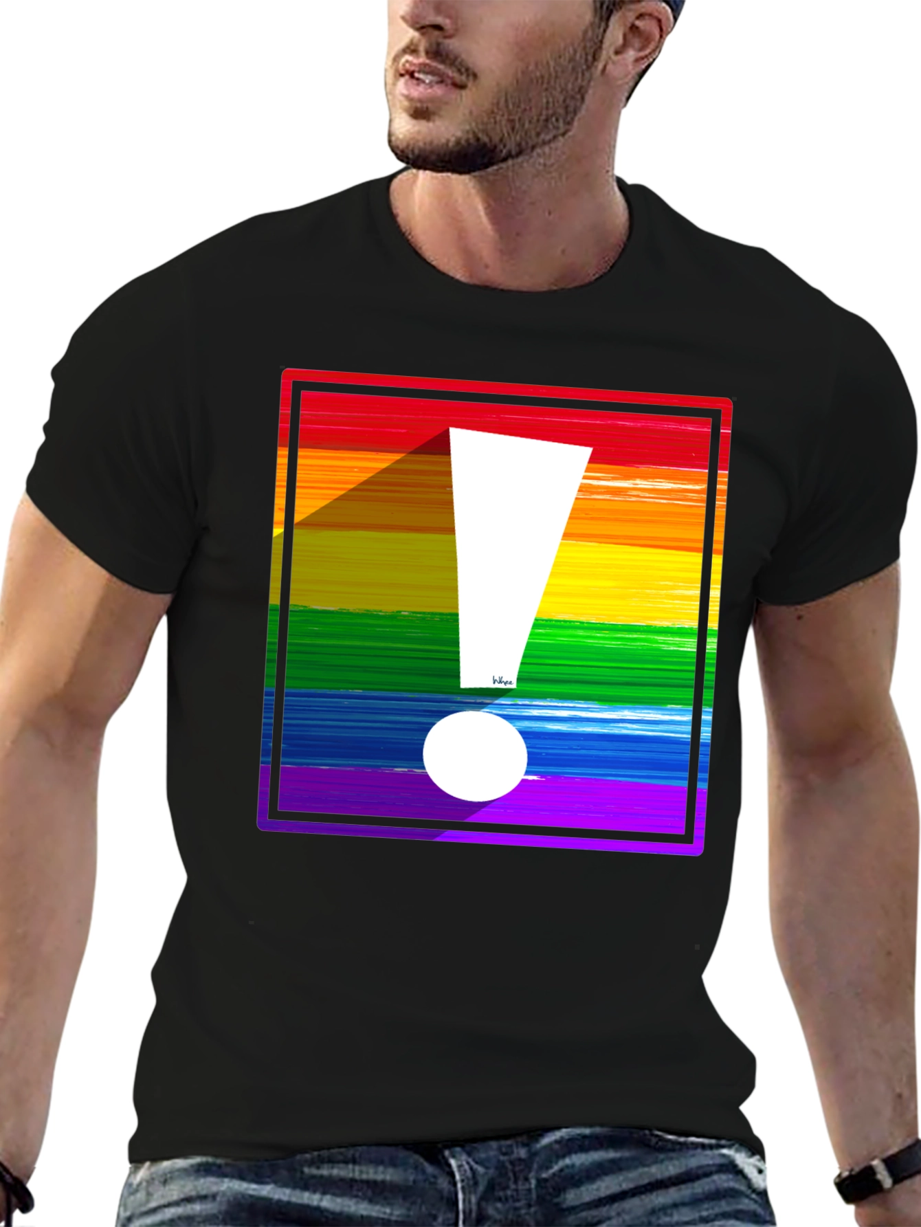 Rainbow Exclamation Tee - Bold Pride Statement