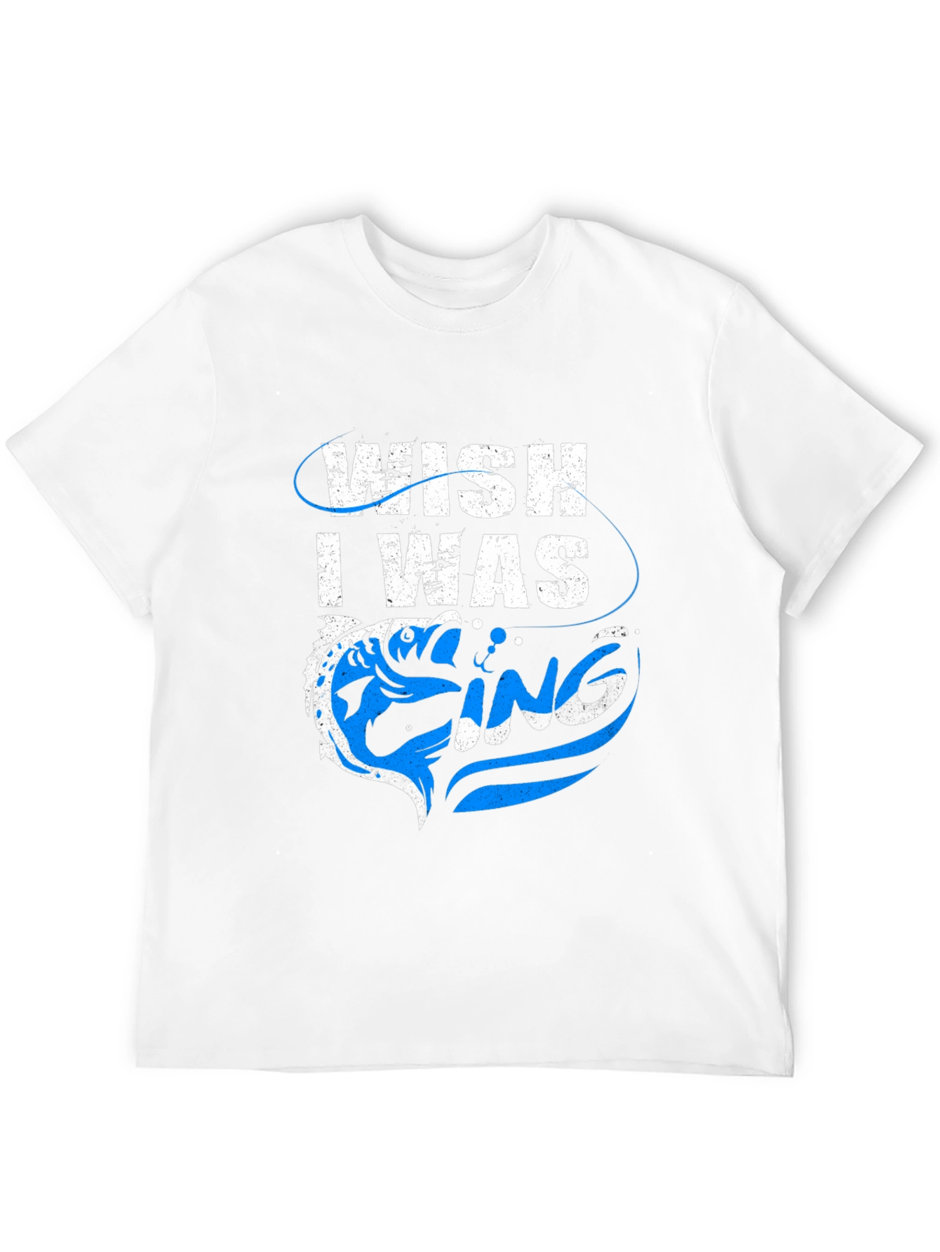 Wish I Was Fishing Graphic Tee - Black