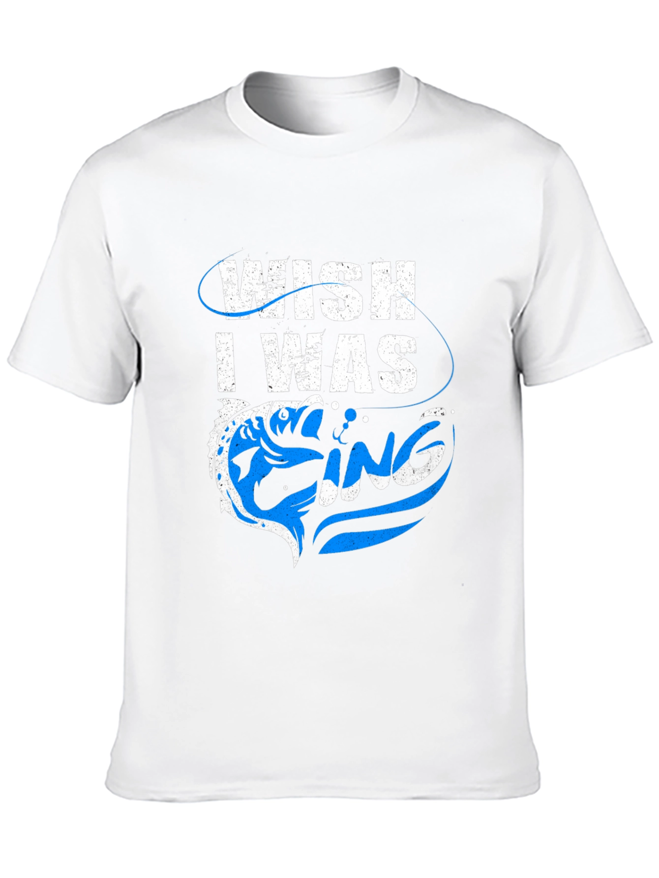 Wish I Was Fishing Graphic Tee - Black