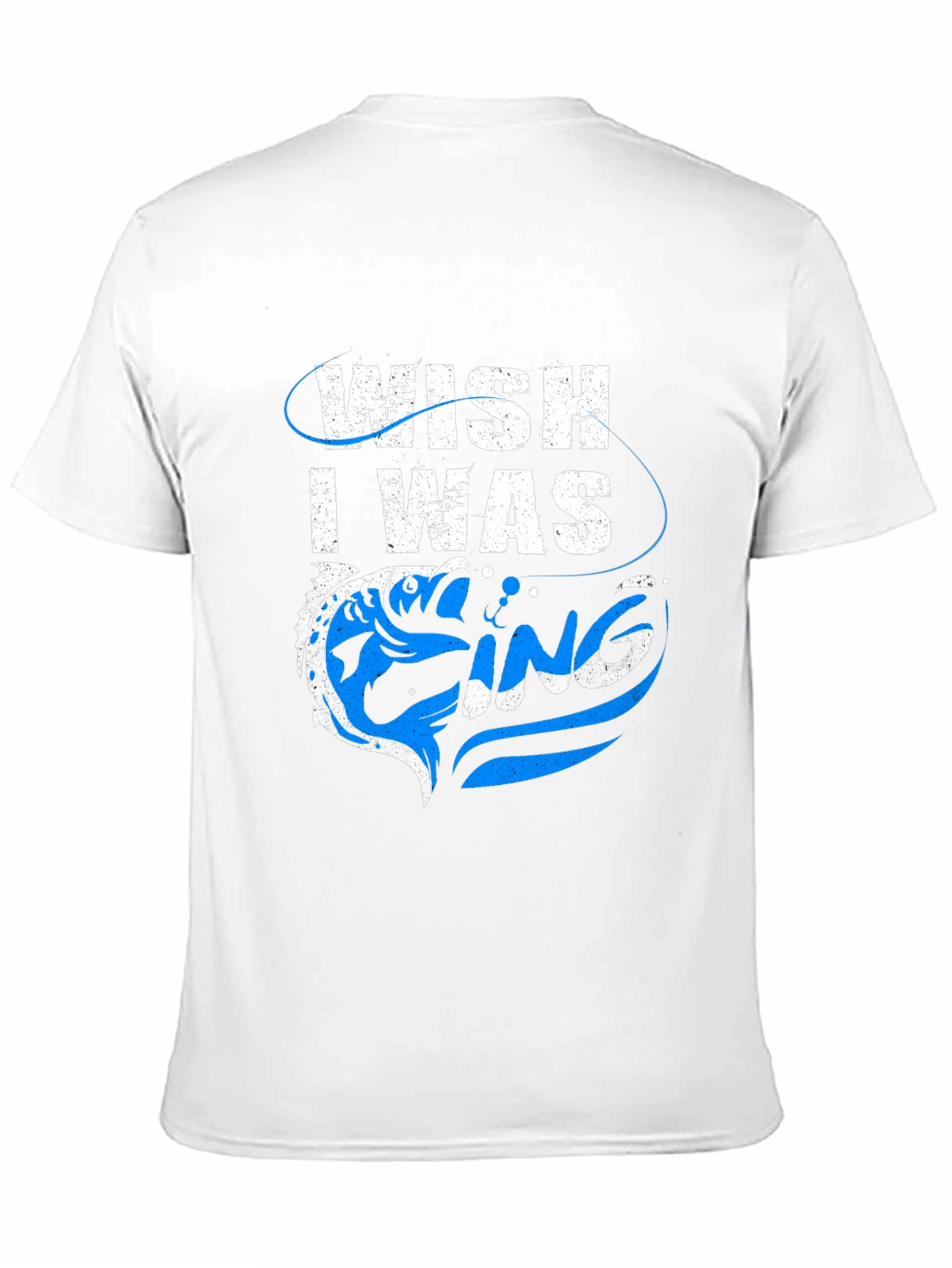 Wish I Was Fishing Graphic Tee - Black