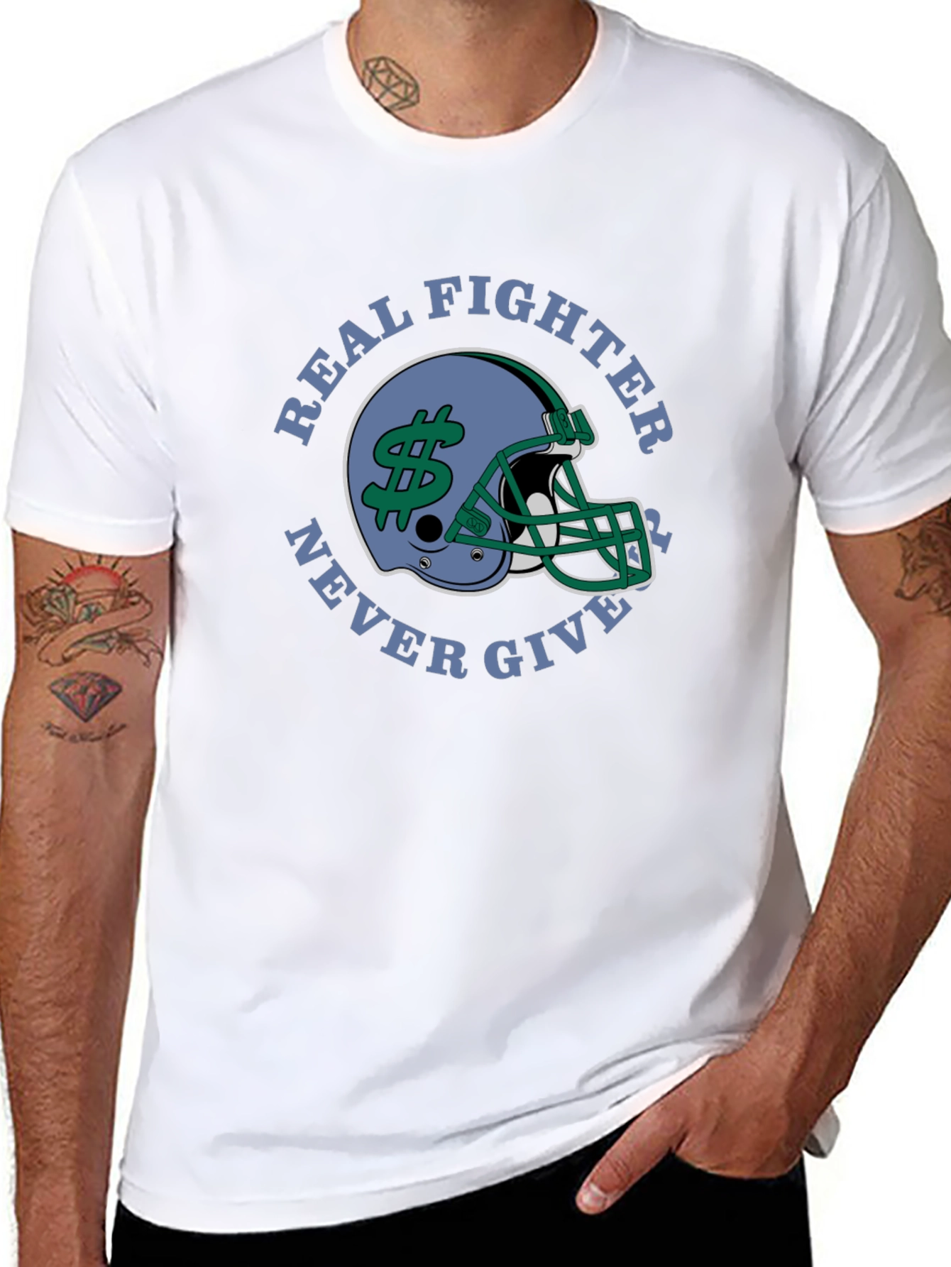 Real Fighter Never Give Up T-Shirt