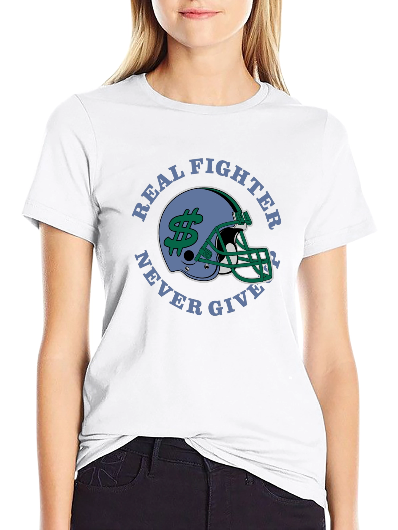 Real Fighter Never Give Up T-Shirt