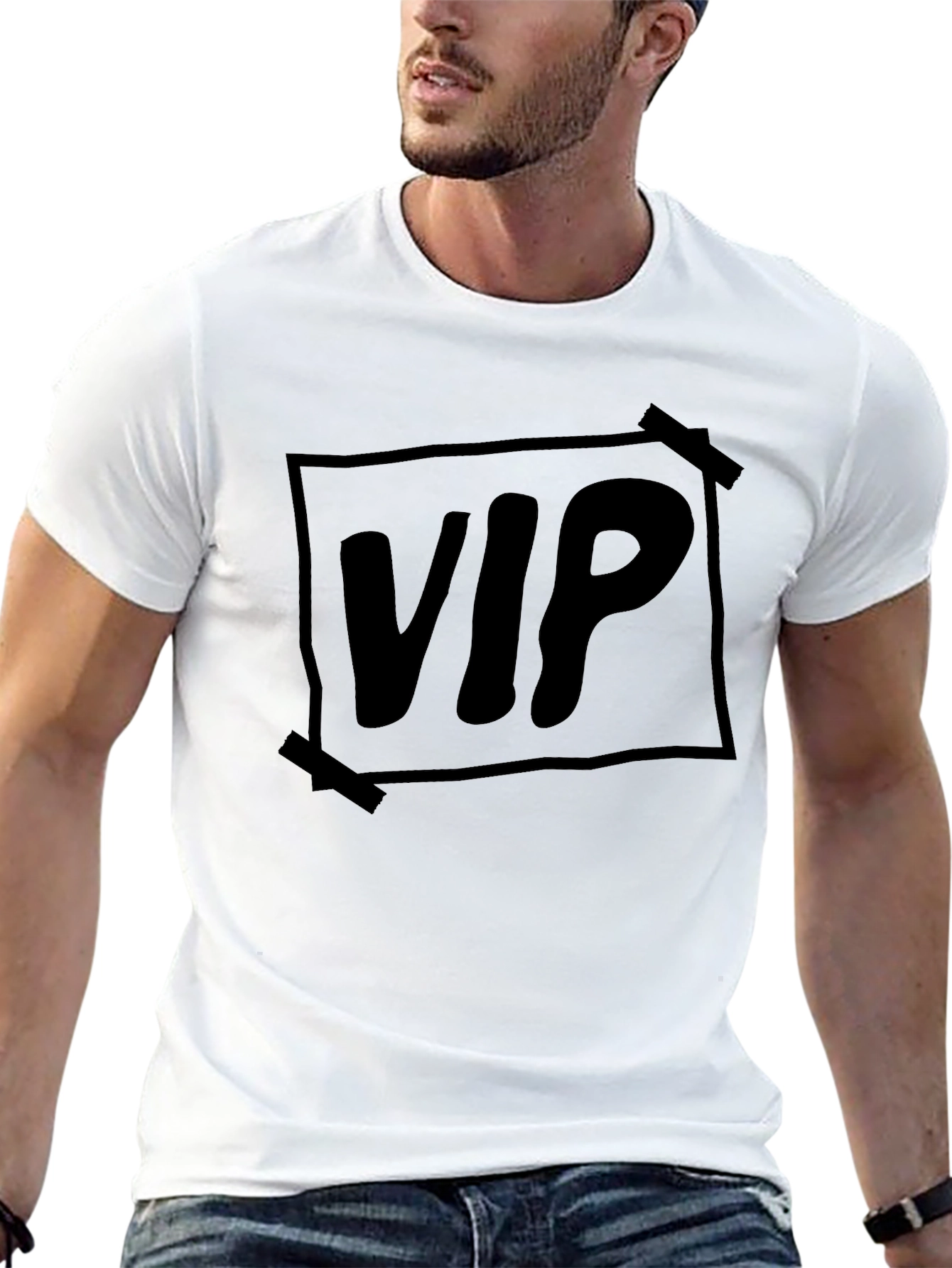 VIP Black Graphic Tee - Trendy Casual Style