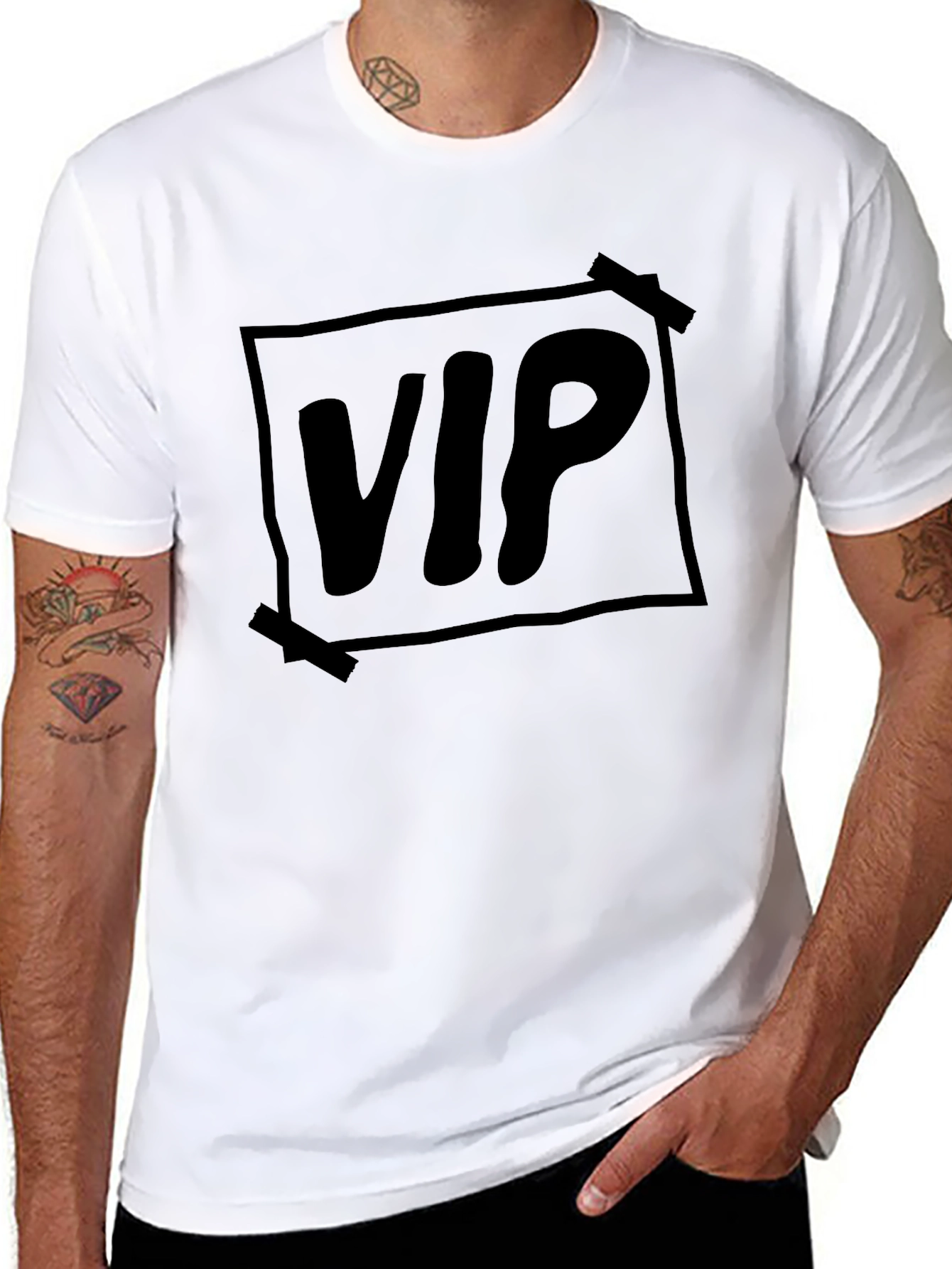 VIP Black Graphic Tee - Trendy Casual Style