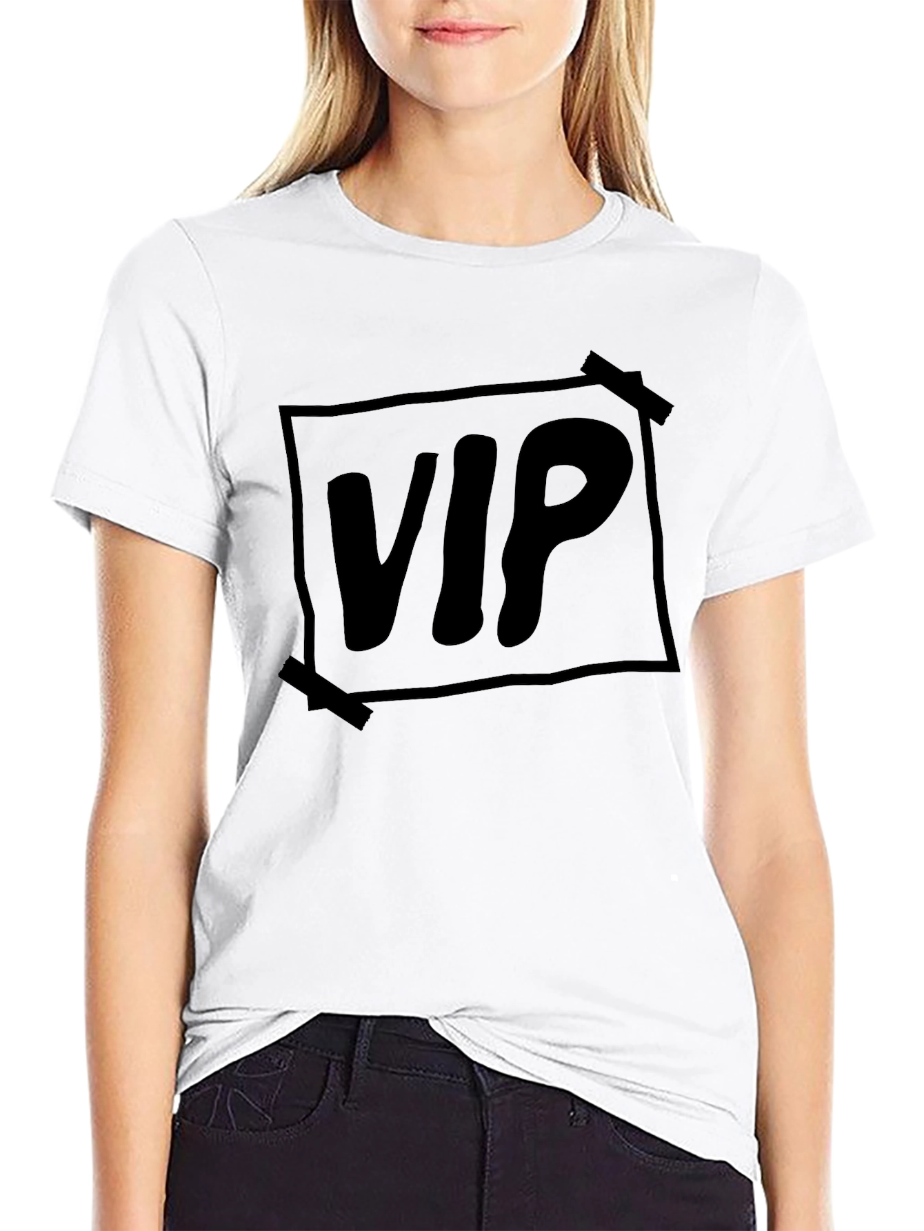 VIP Black Graphic Tee - Trendy Casual Style
