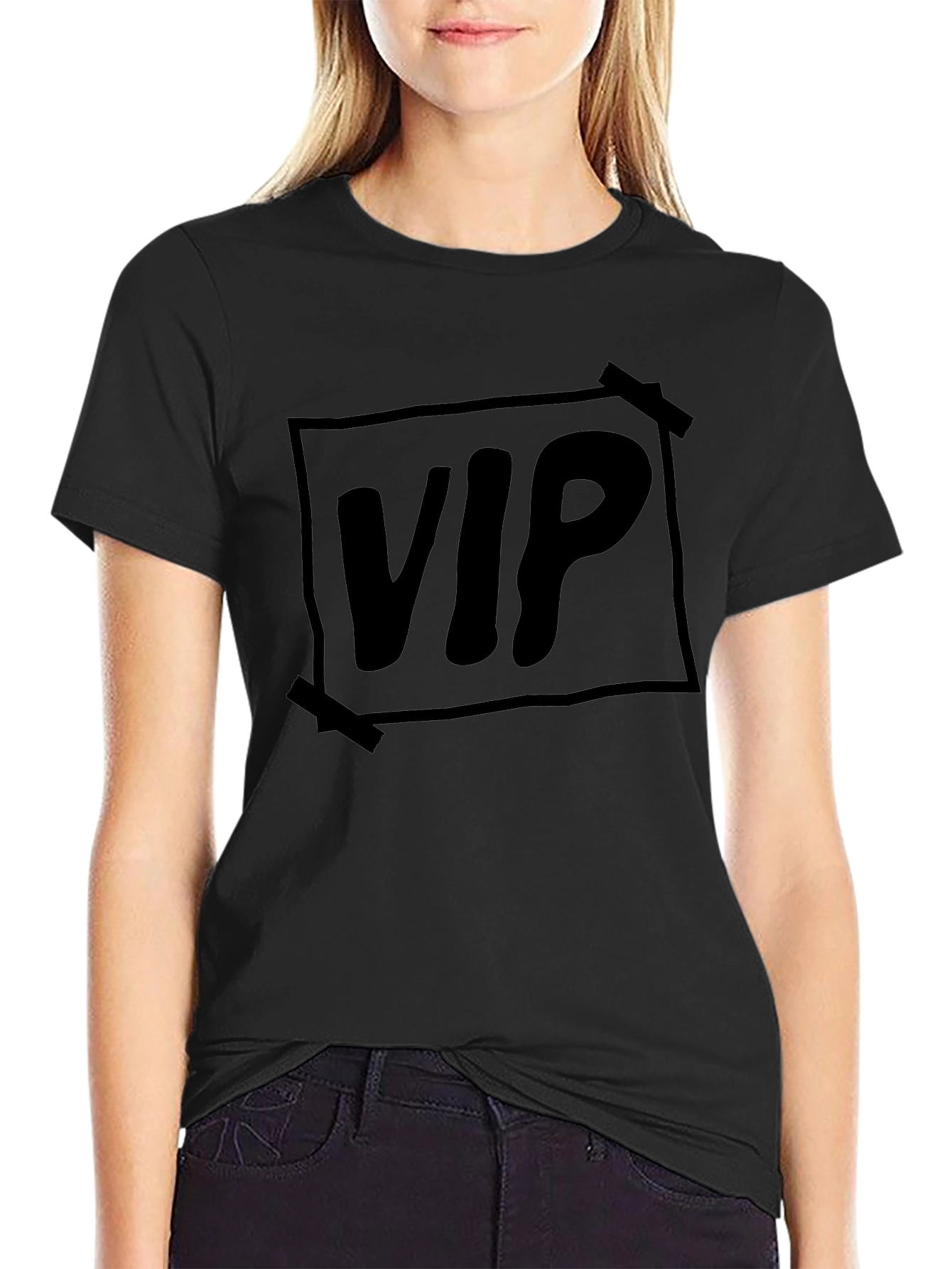 VIP Black Graphic Tee - Trendy Casual Style
