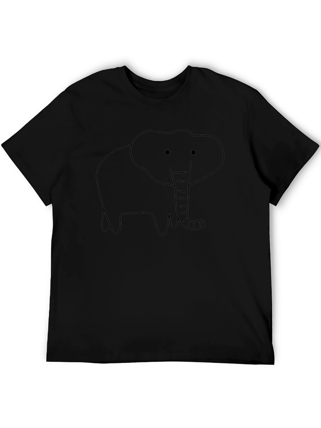 Elephant Graphic Tee - Black Cotton Casual