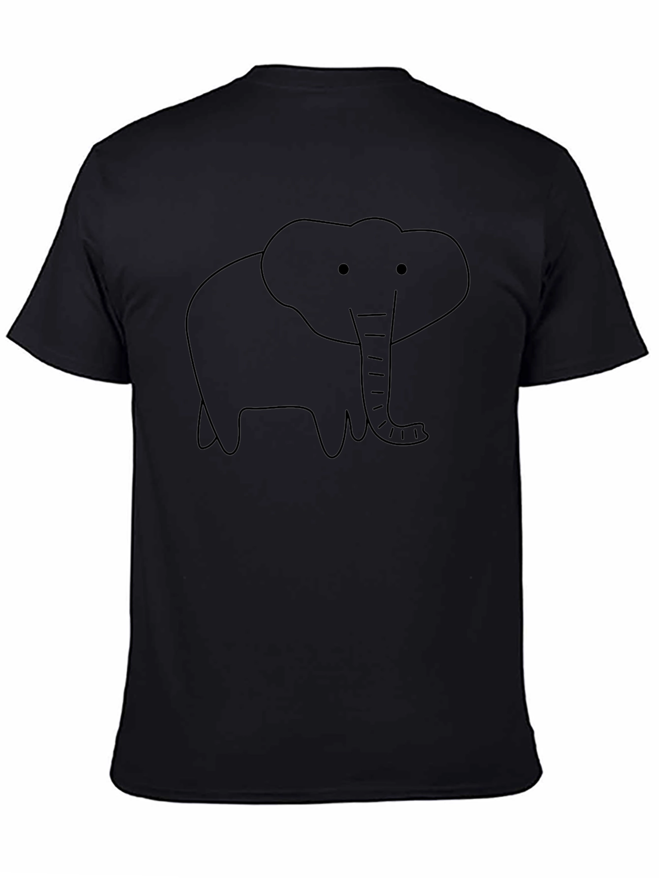 Elephant Graphic Tee - Black Cotton Casual