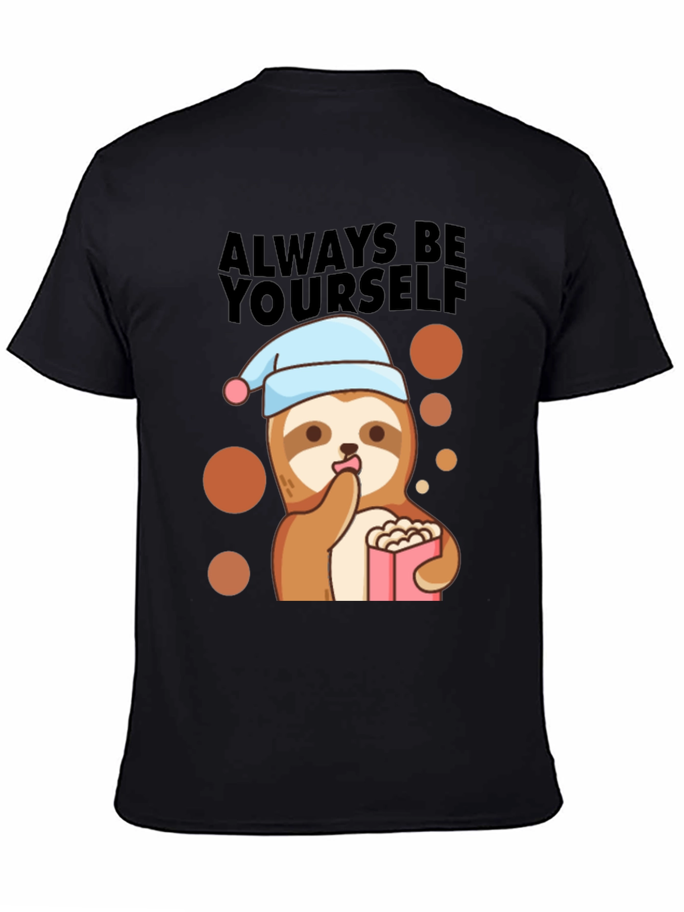 Sloth Always Be Yourself Black T-Shirt
