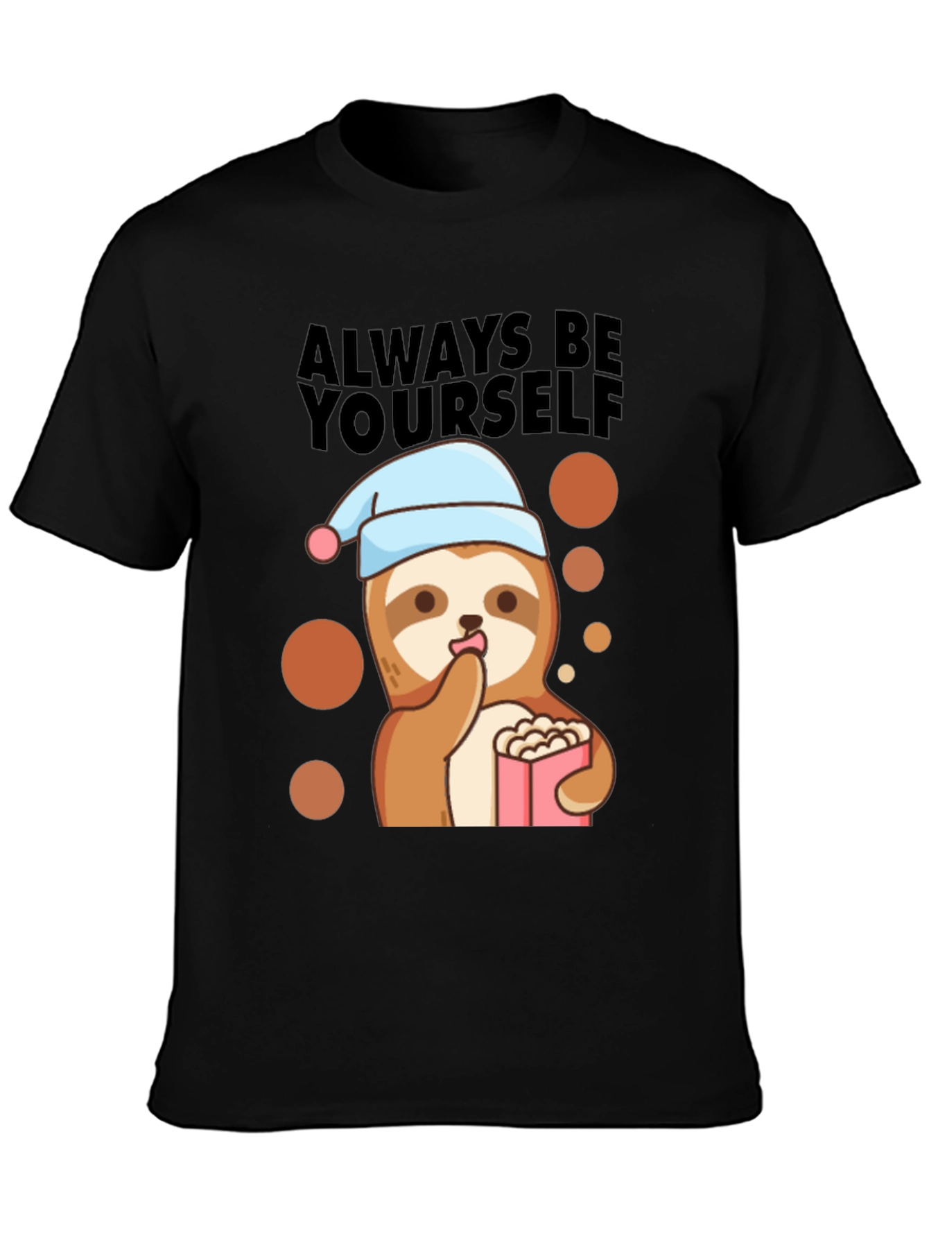 Sloth Always Be Yourself Black T-Shirt