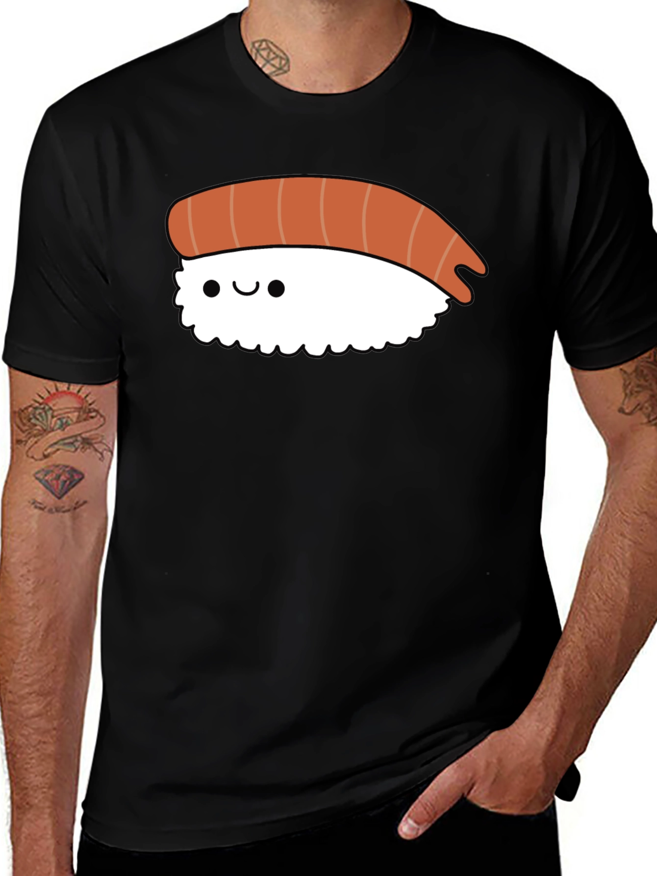 Sushi Graphic Tee - Unisex Black T-Shirt