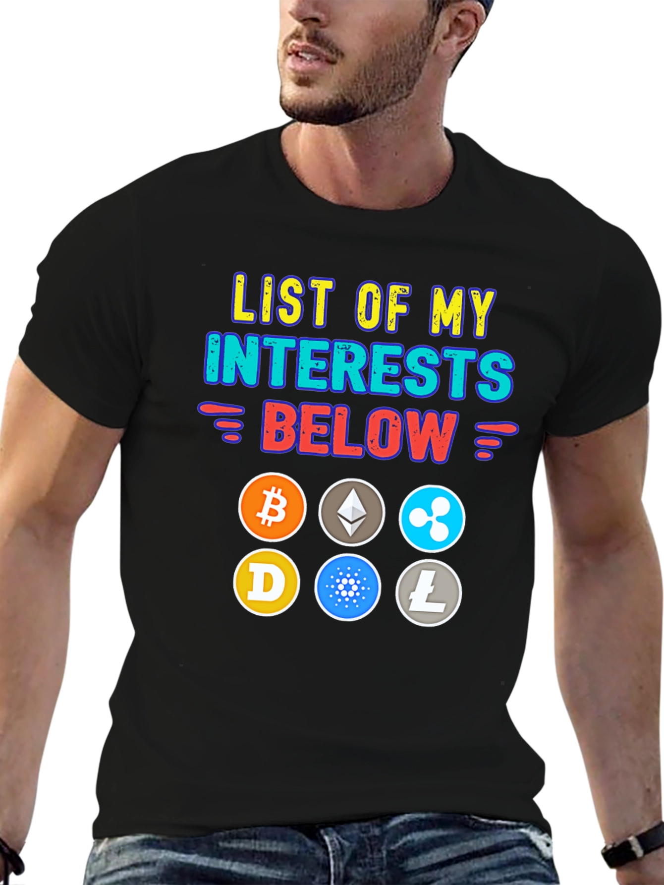 Crypto Interest T-Shirt: Bitcoin Ethereum Ripple and More!