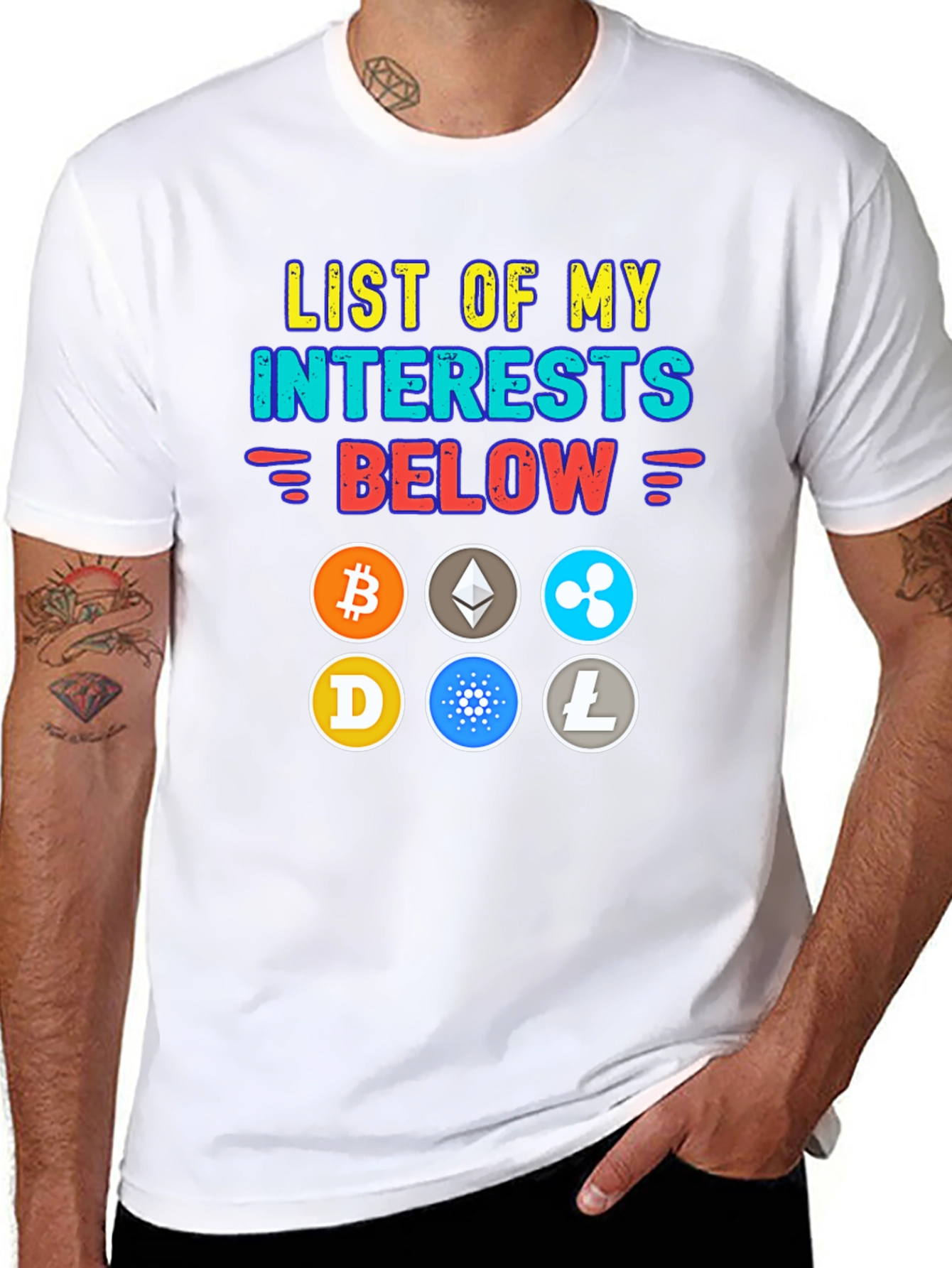 Crypto Interest T-Shirt: Bitcoin Ethereum Ripple and More!