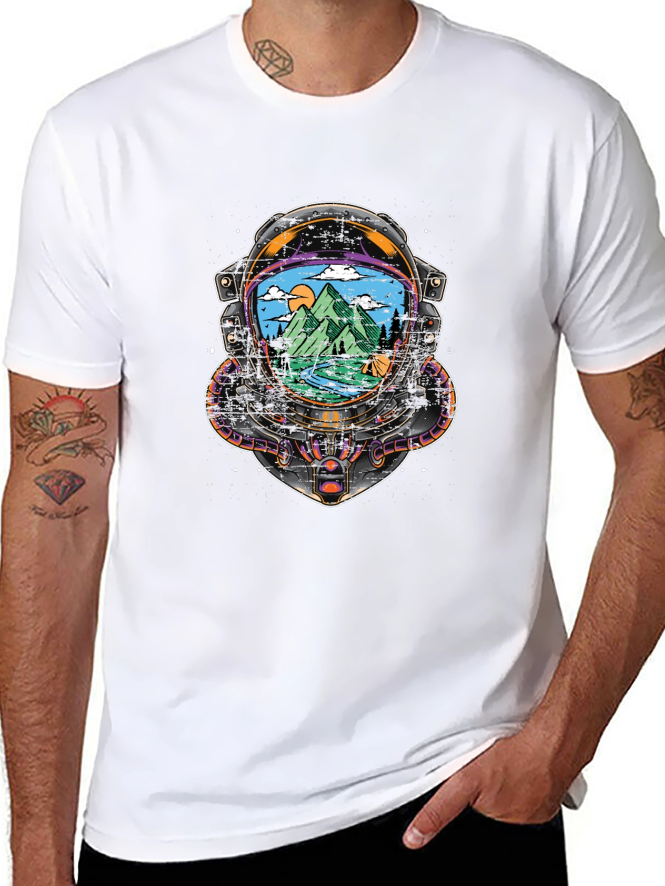 Astronaut Mountain View Graphic Tee