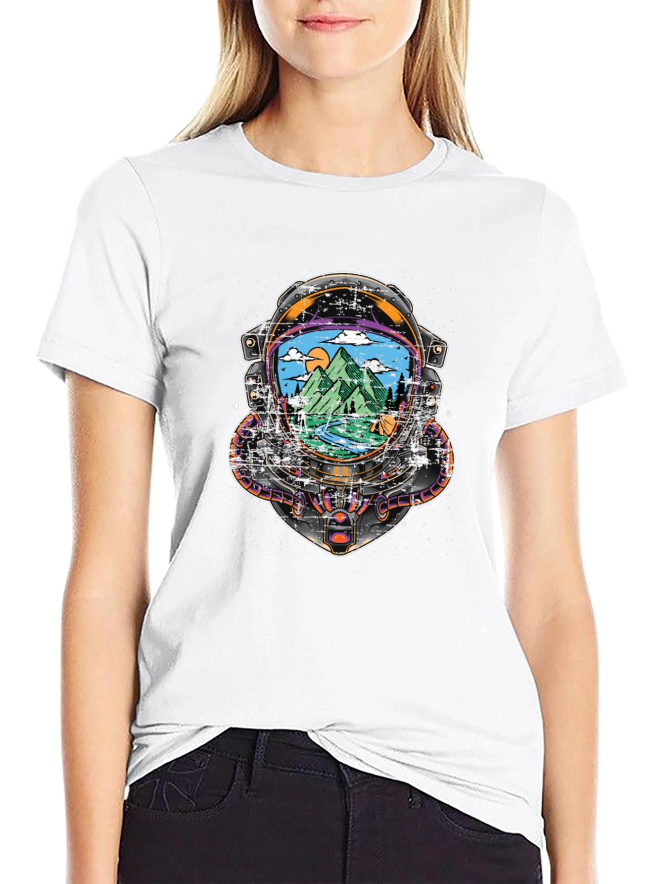 Astronaut Mountain View Graphic Tee
