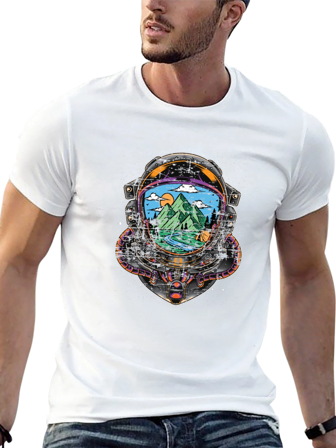 Astronaut Mountain View Graphic Tee