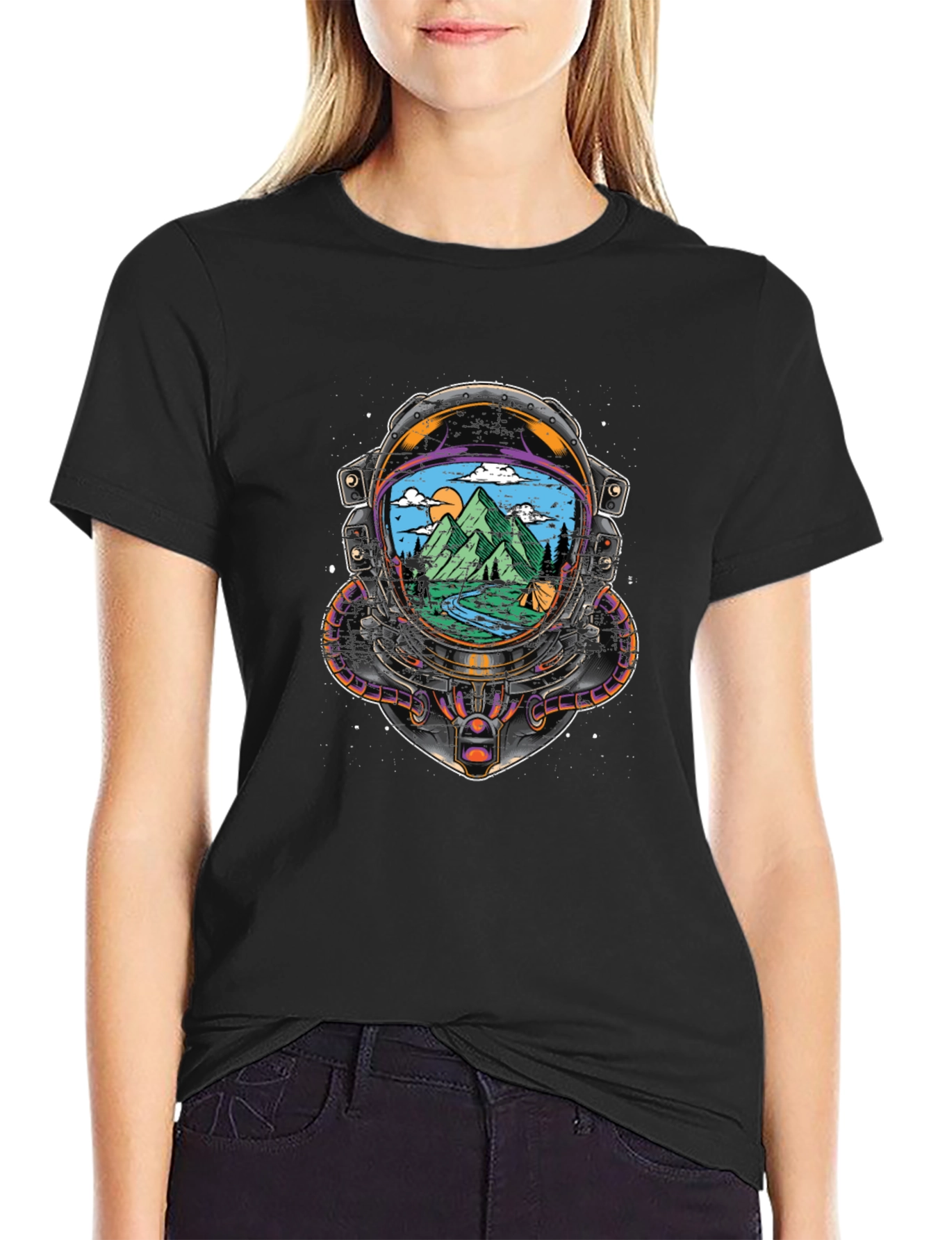 Astronaut Mountain View Graphic Tee