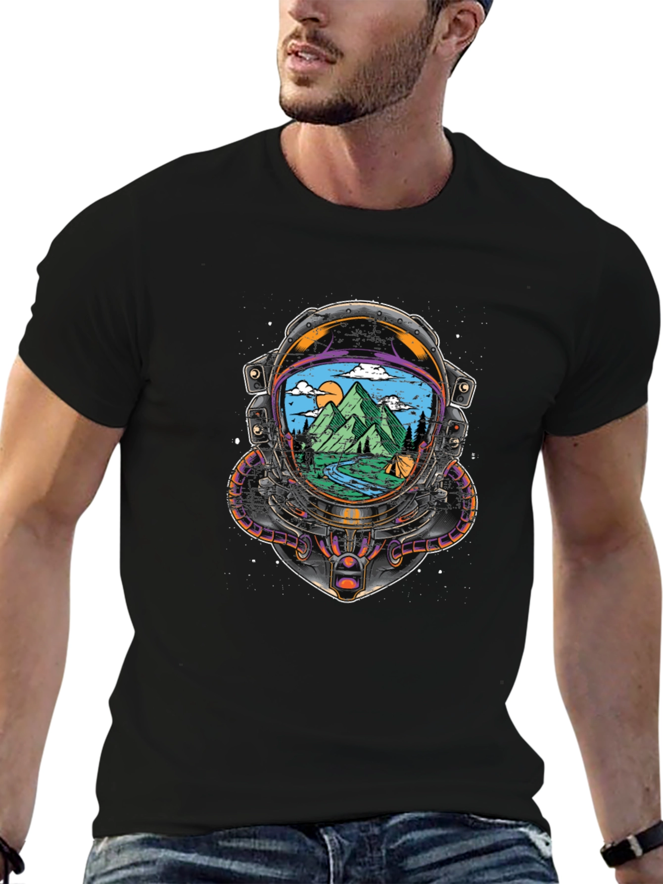 Astronaut Mountain View Graphic Tee
