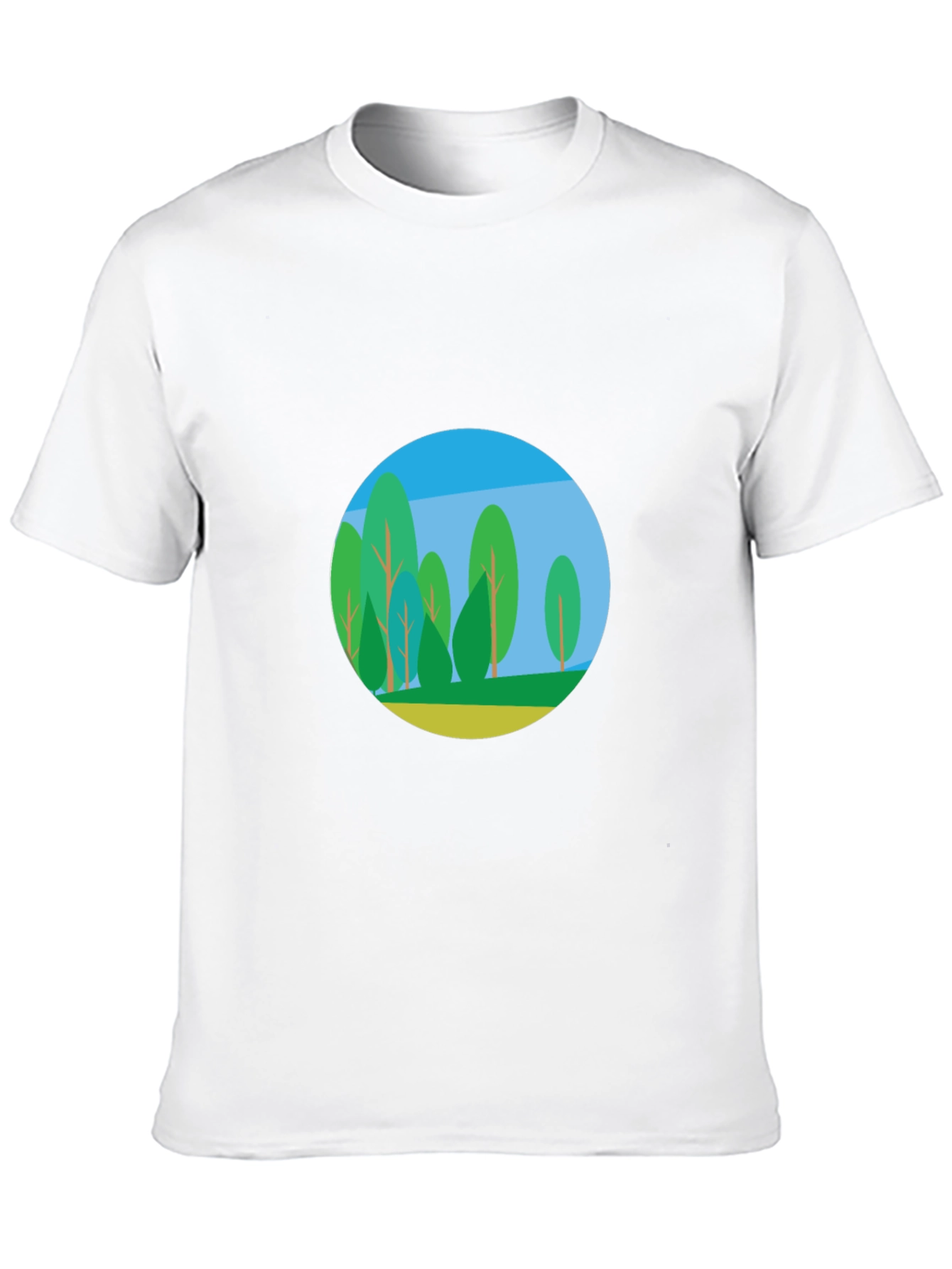 Nature Scene Graphic Tee - Black Cotton Blend Shirt
