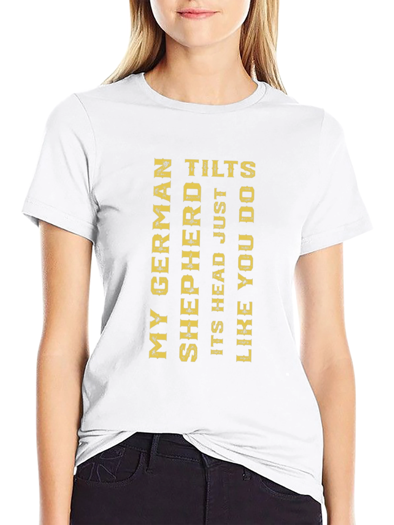 German Shepherd Head Tilt Novelty T-Shirt