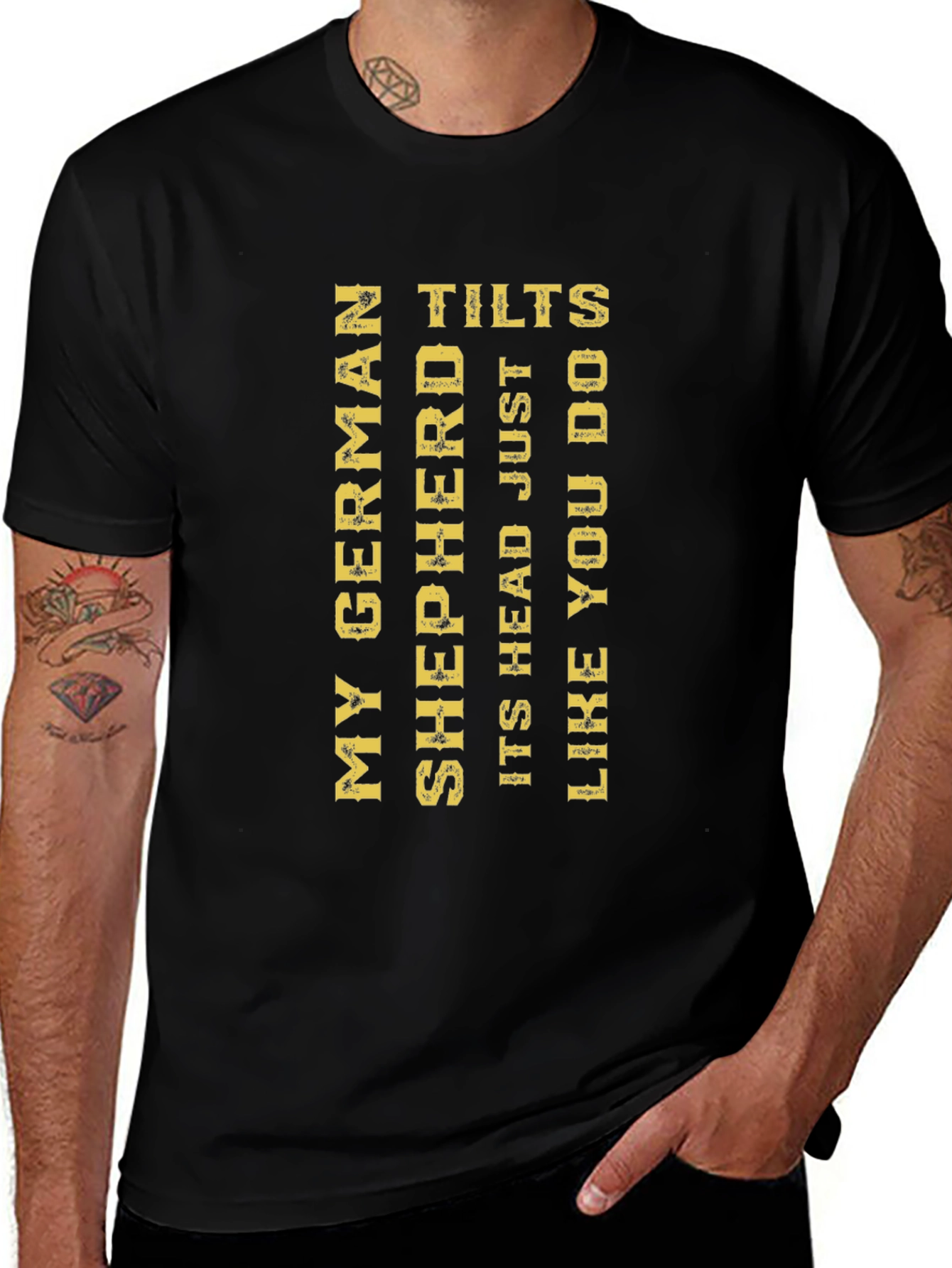 German Shepherd Head Tilt Novelty T-Shirt