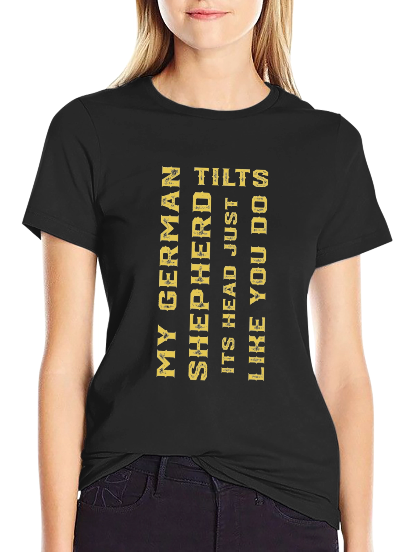 German Shepherd Head Tilt Novelty T-Shirt