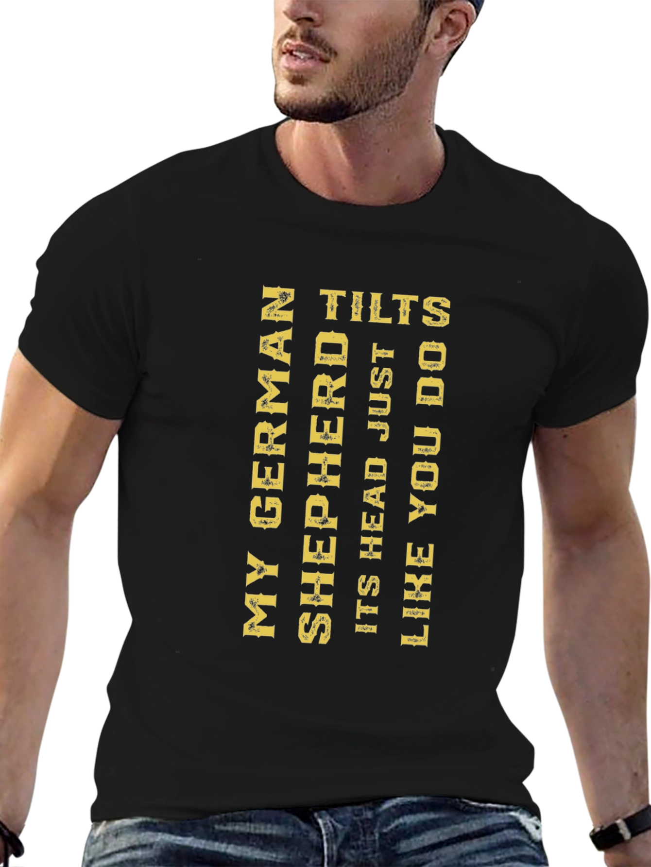 German Shepherd Head Tilt Novelty T-Shirt
