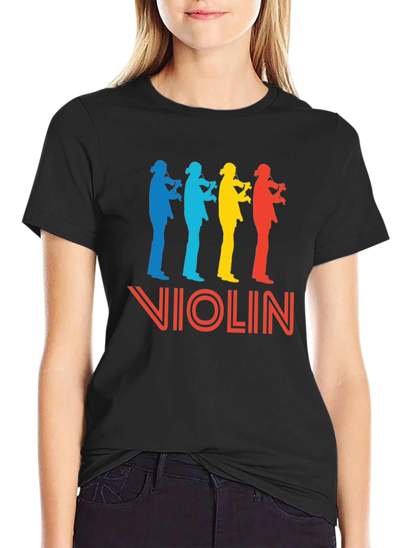 Retro Violinist T-Shirt - Music Lover Tee