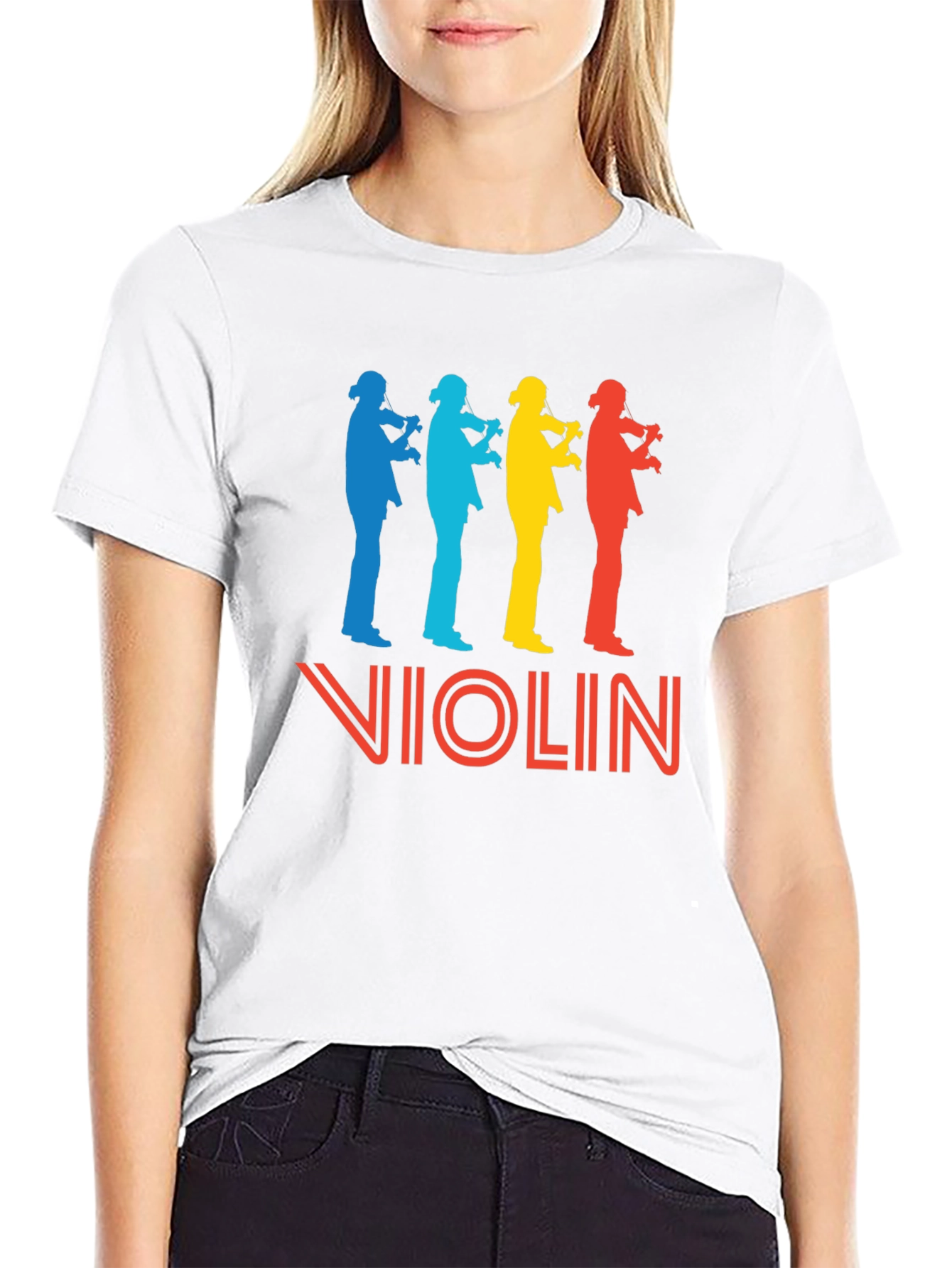 Retro Violinist T-Shirt - Music Lover Tee