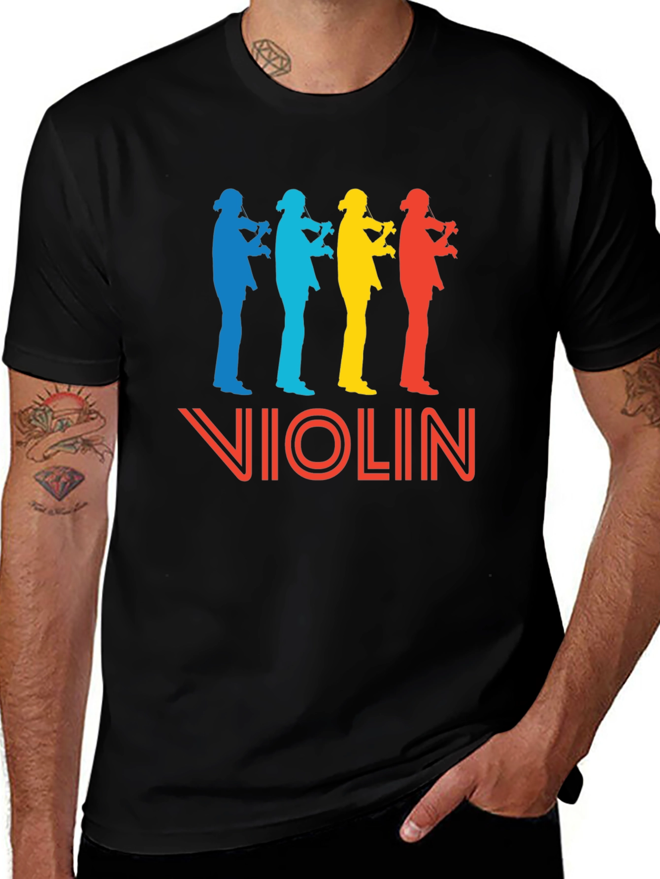Retro Violinist T-Shirt - Music Lover Tee