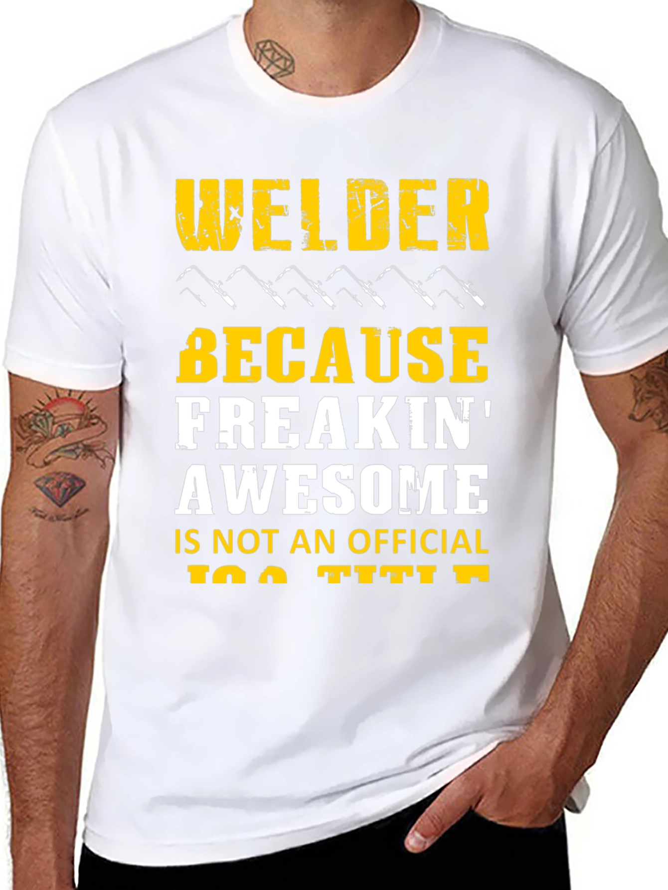 Welder Freakin Awesome Black Graphic T-Shirt