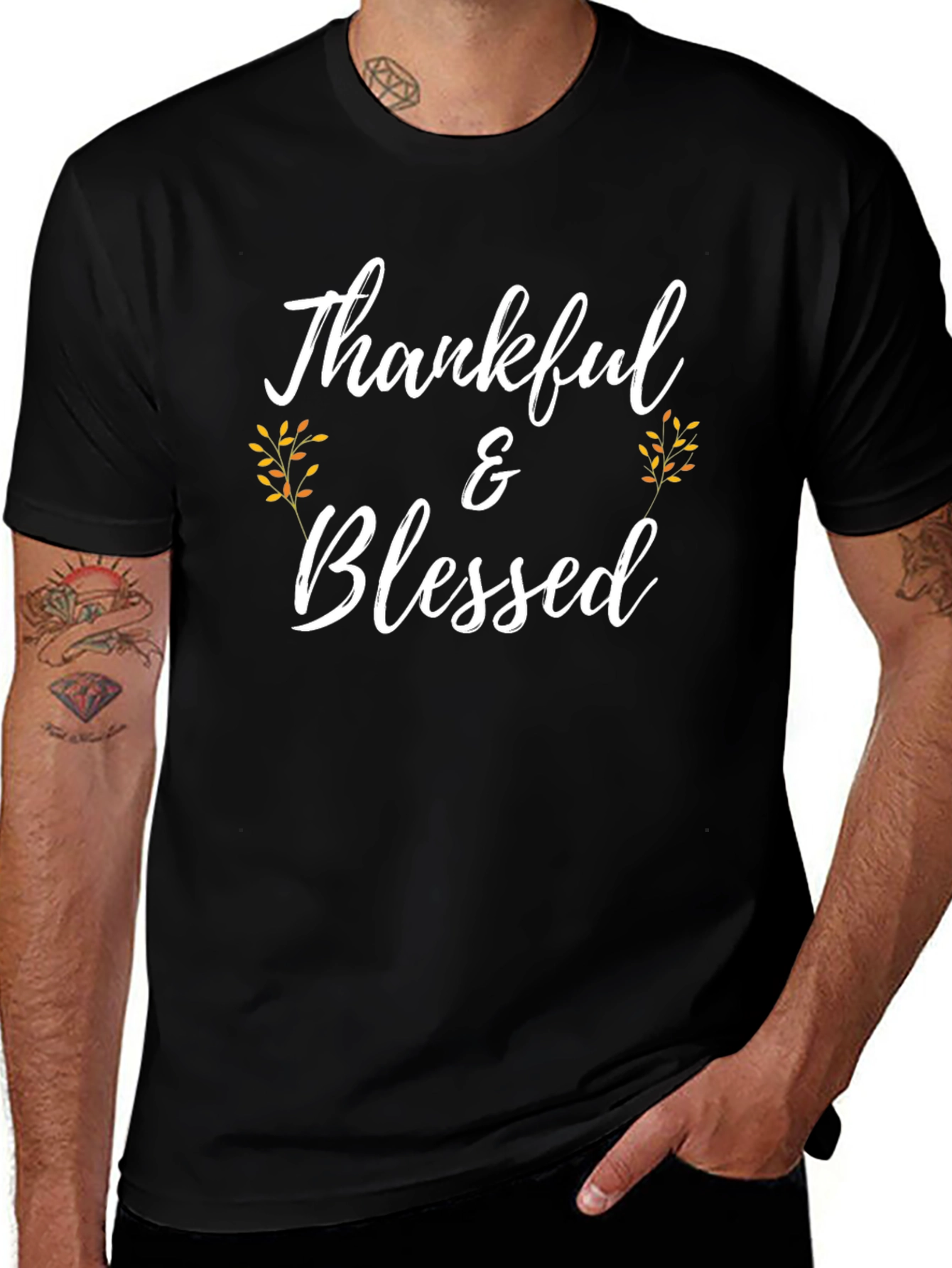 Thankful & Blessed Graphic T-Shirt