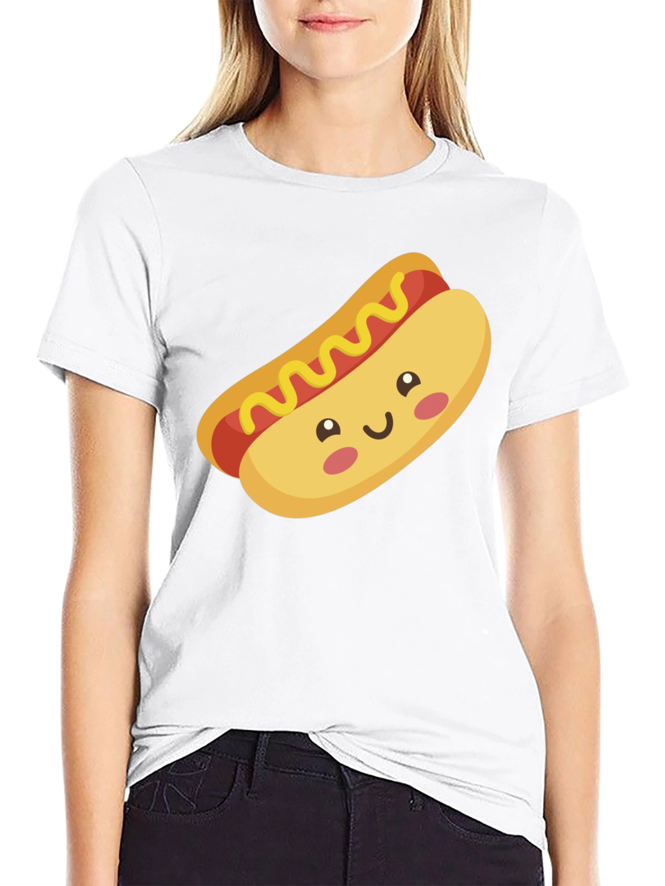 Hot Dog Graphic Black T-Shirt