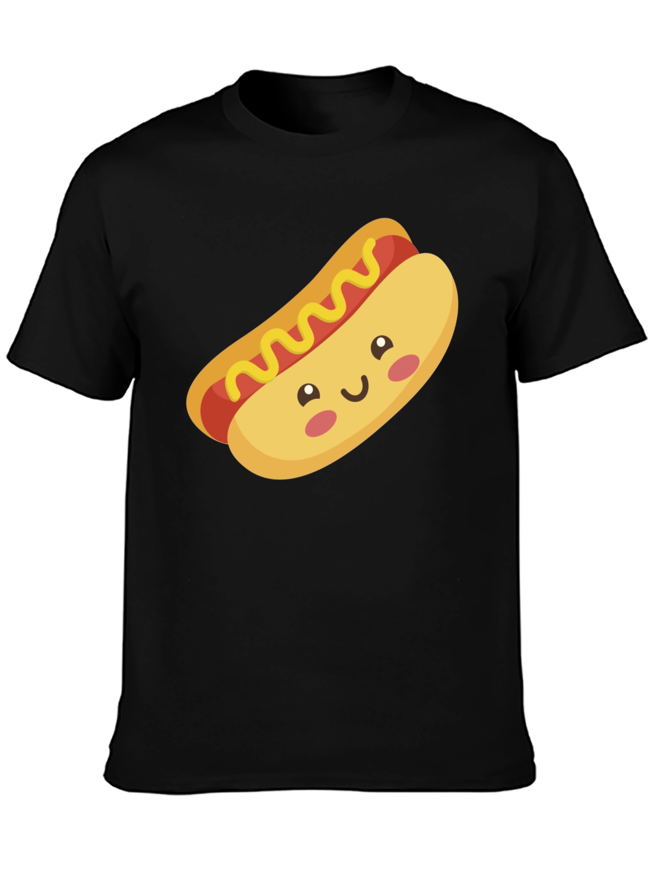 Hot Dog Graphic Black T-Shirt