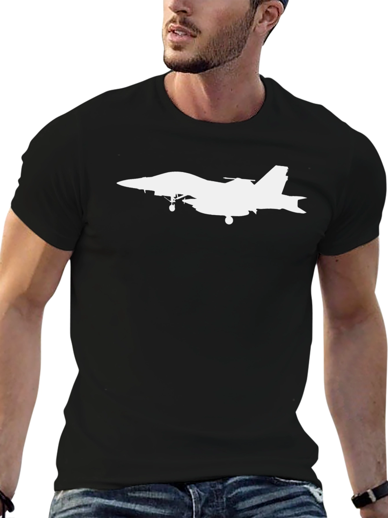 Jet Plane Graphic T-Shirt - Black