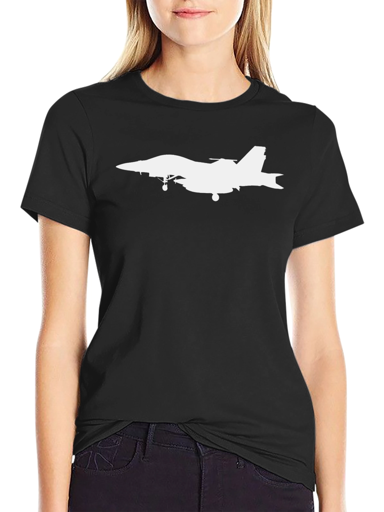Jet Plane Graphic T-Shirt - Black