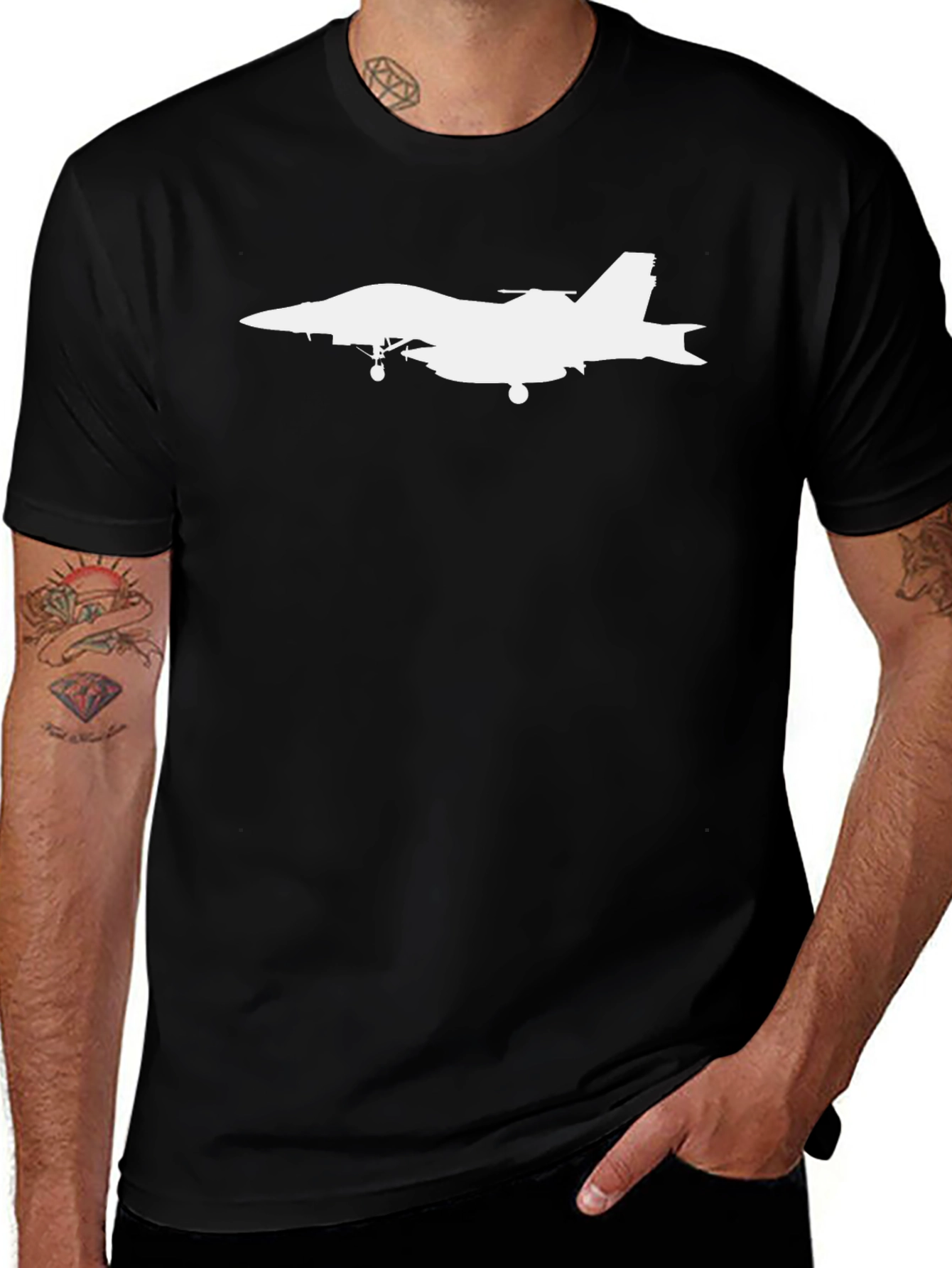 Jet Plane Graphic T-Shirt - Black