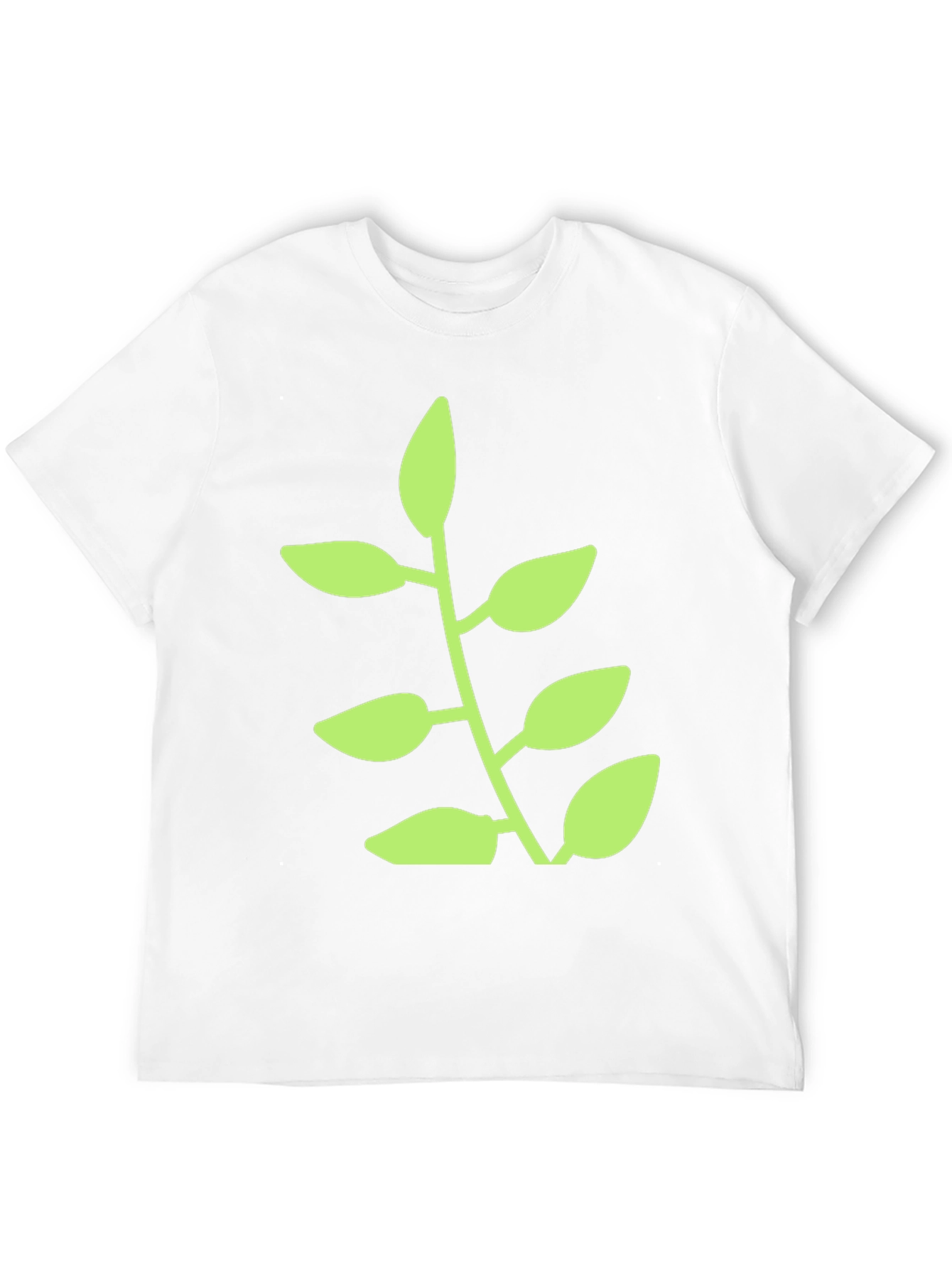 Green Plant Graphic Black T-Shirt