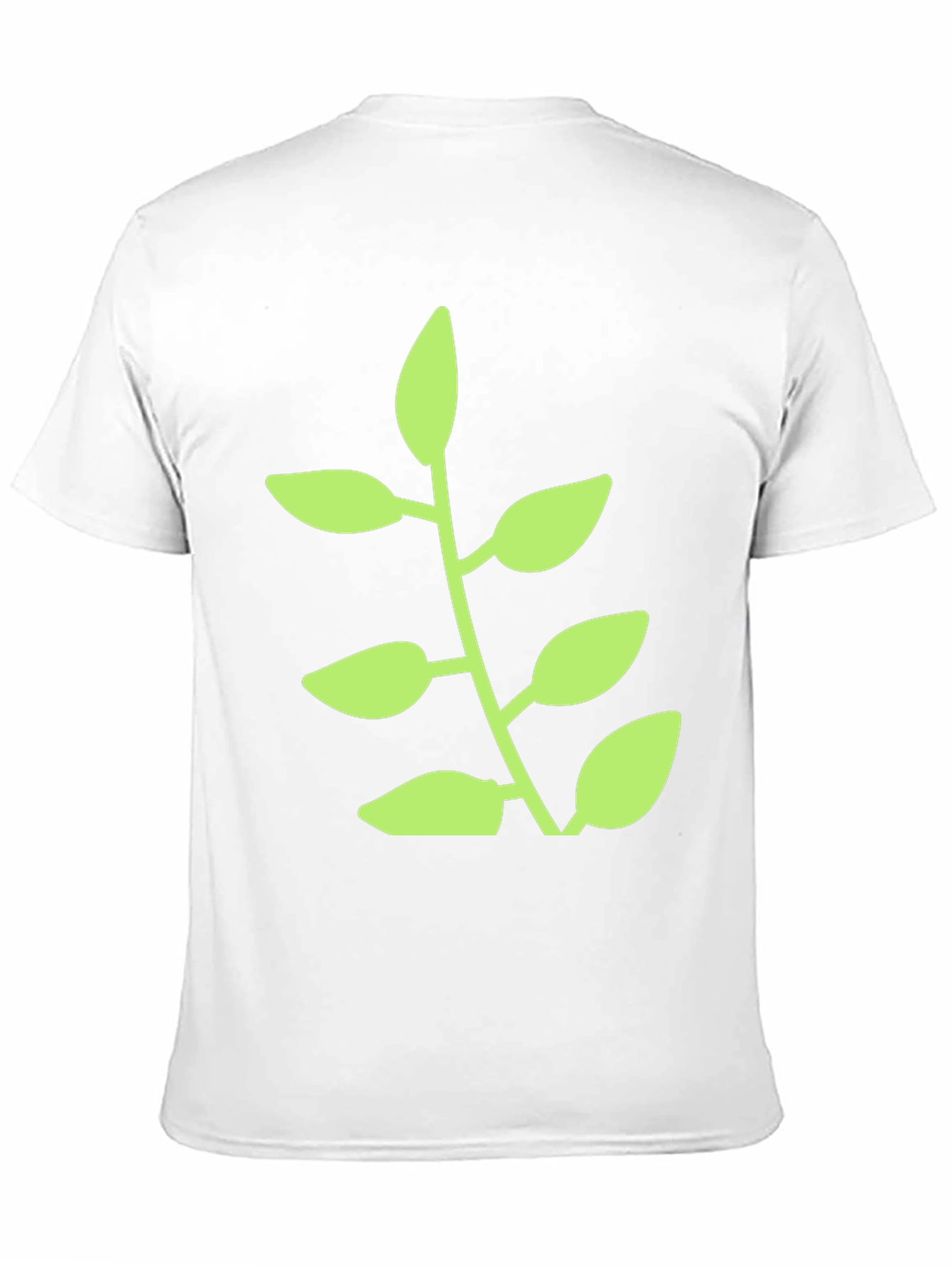 Green Plant Graphic Black T-Shirt