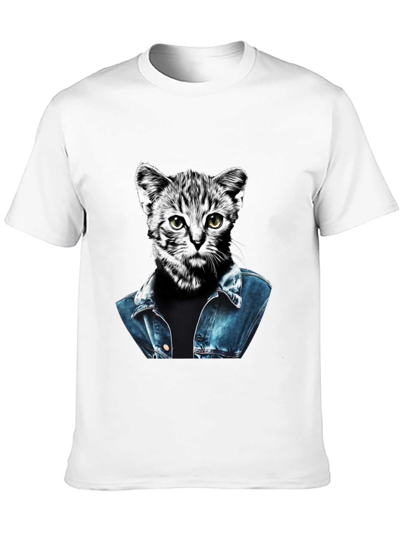 Cool Cat Denim Jacket T-Shirt