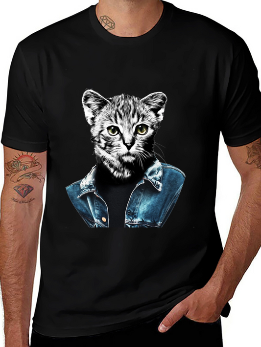 Cool Cat Denim Jacket T-Shirt