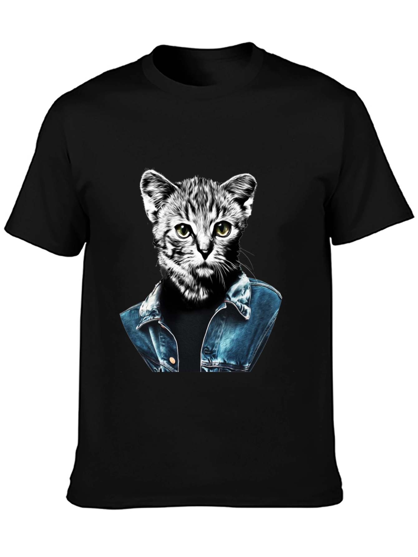 Cool Cat Denim Jacket T-Shirt
