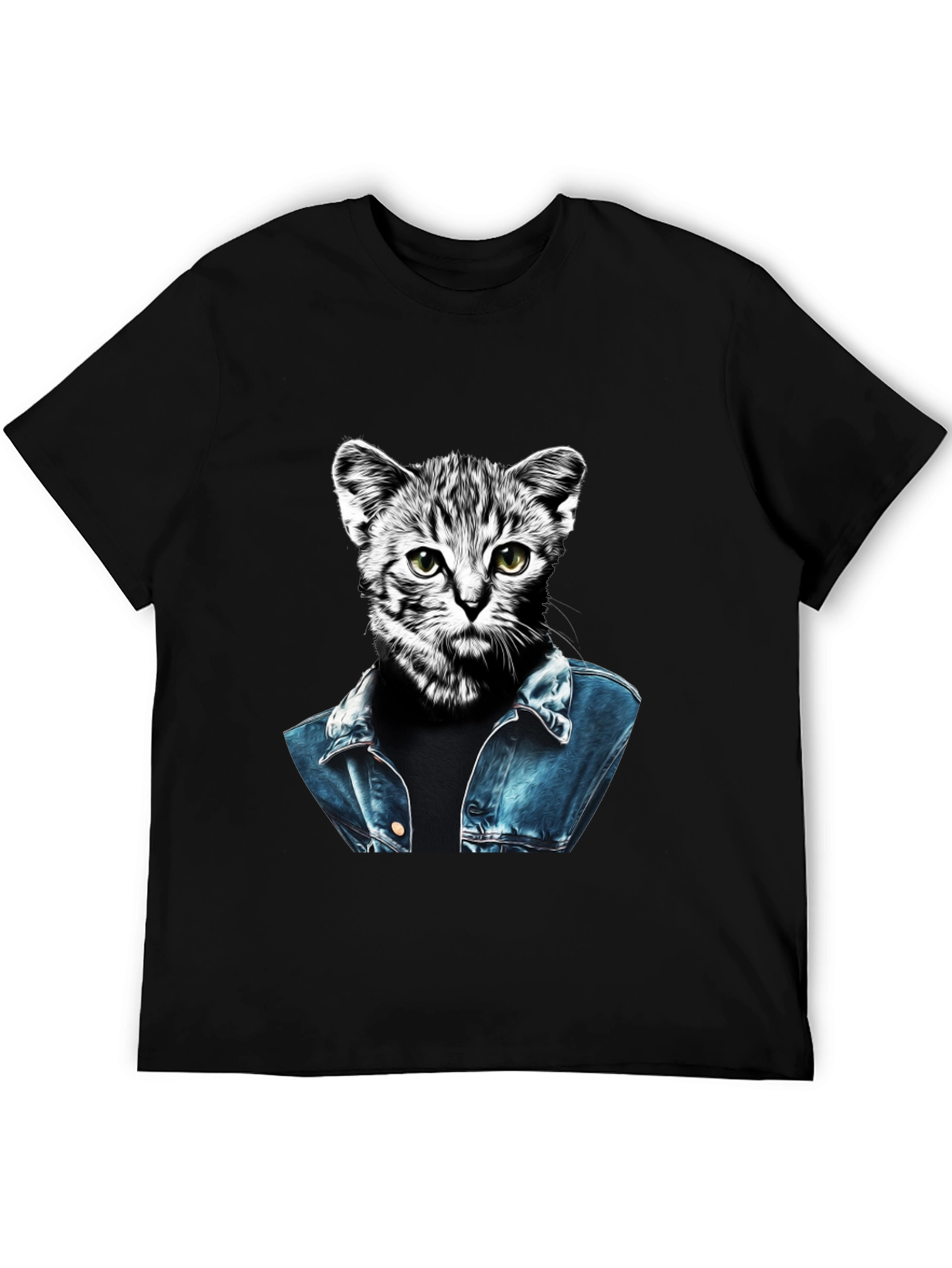 Cool Cat Denim Jacket T-Shirt