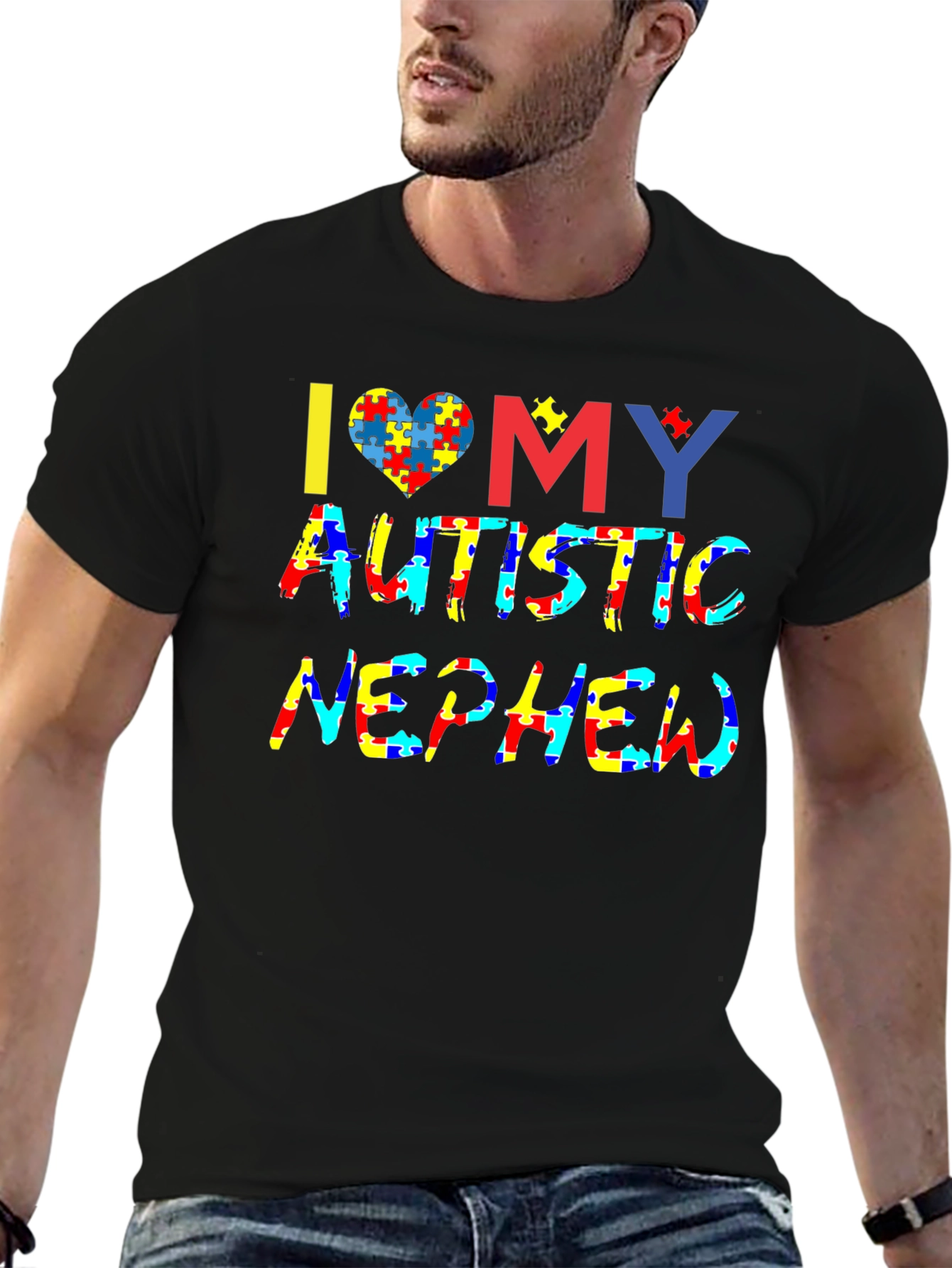Autism Awareness I Love My Autistic Nephew T-Shirt